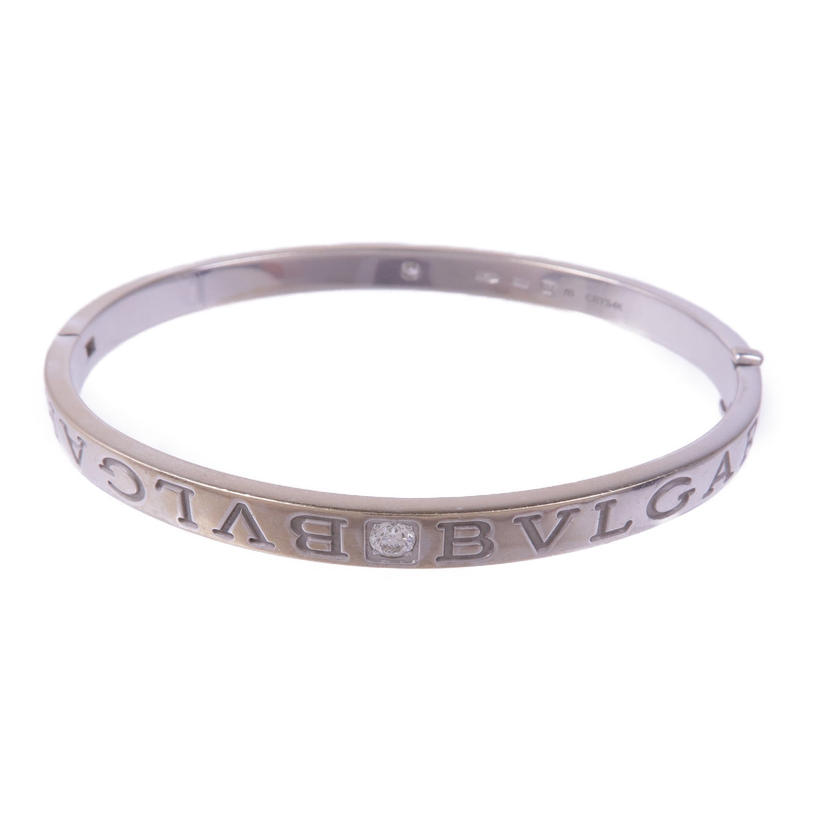 BVLGARI 18K白金Bvlgari Bvlgari Double Logo Bracelet鑽石手鐲