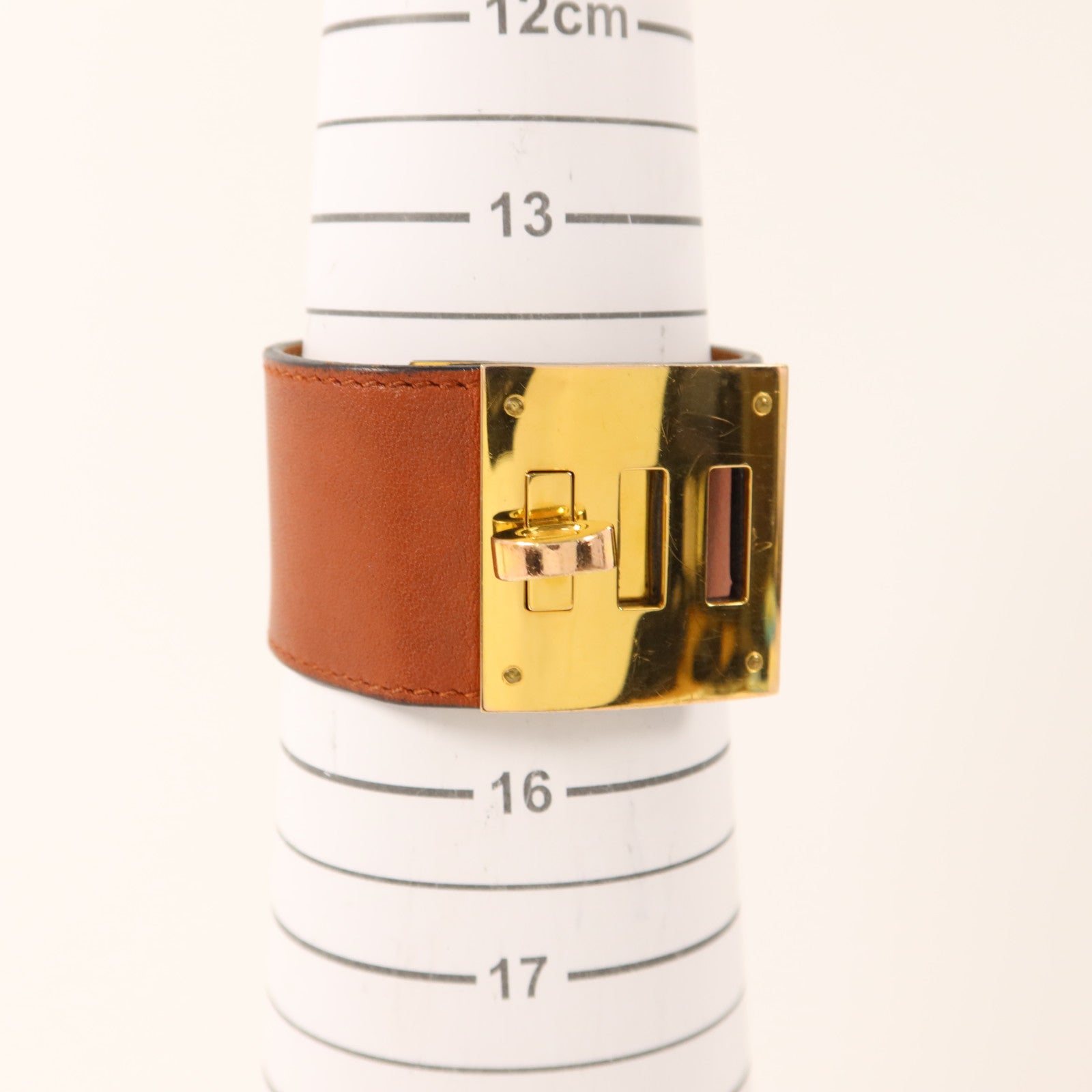 HERMES Swift皮革Kelly Dog Bracelet金扣手鐲