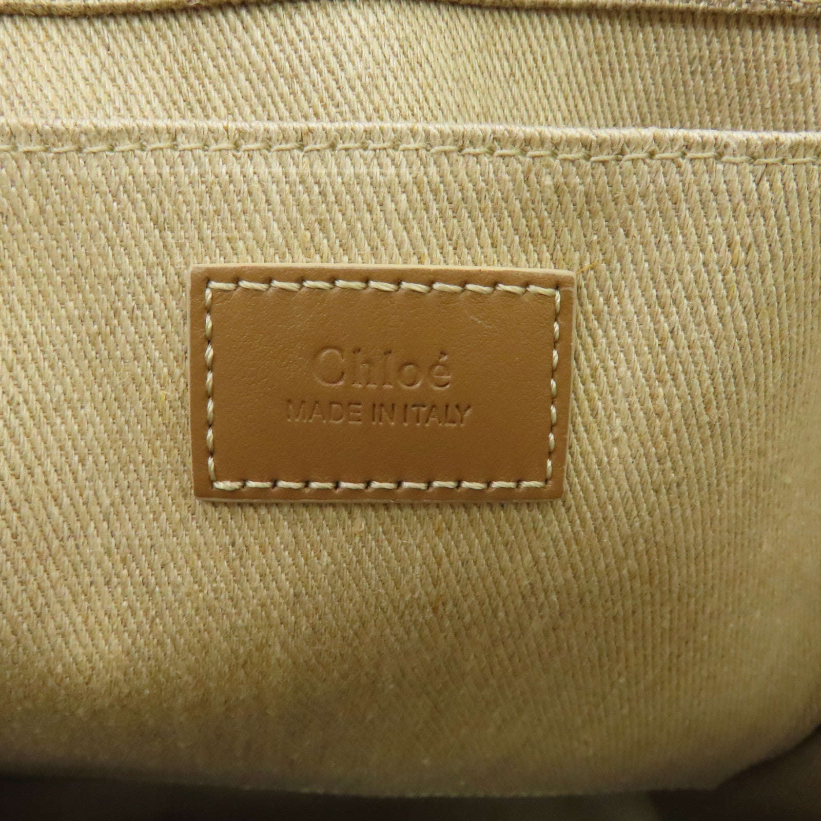 Chloe 亞麻布Woody Tote Bag手挽袋米色/粉紅色