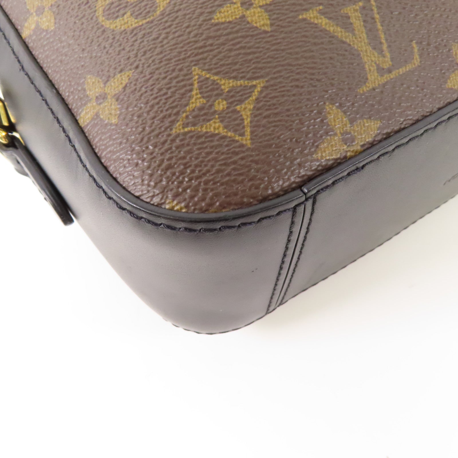 LOUIS VUITTON LV GHW Saintonge Shoulder Bag M43555 Monogram Brown/Black