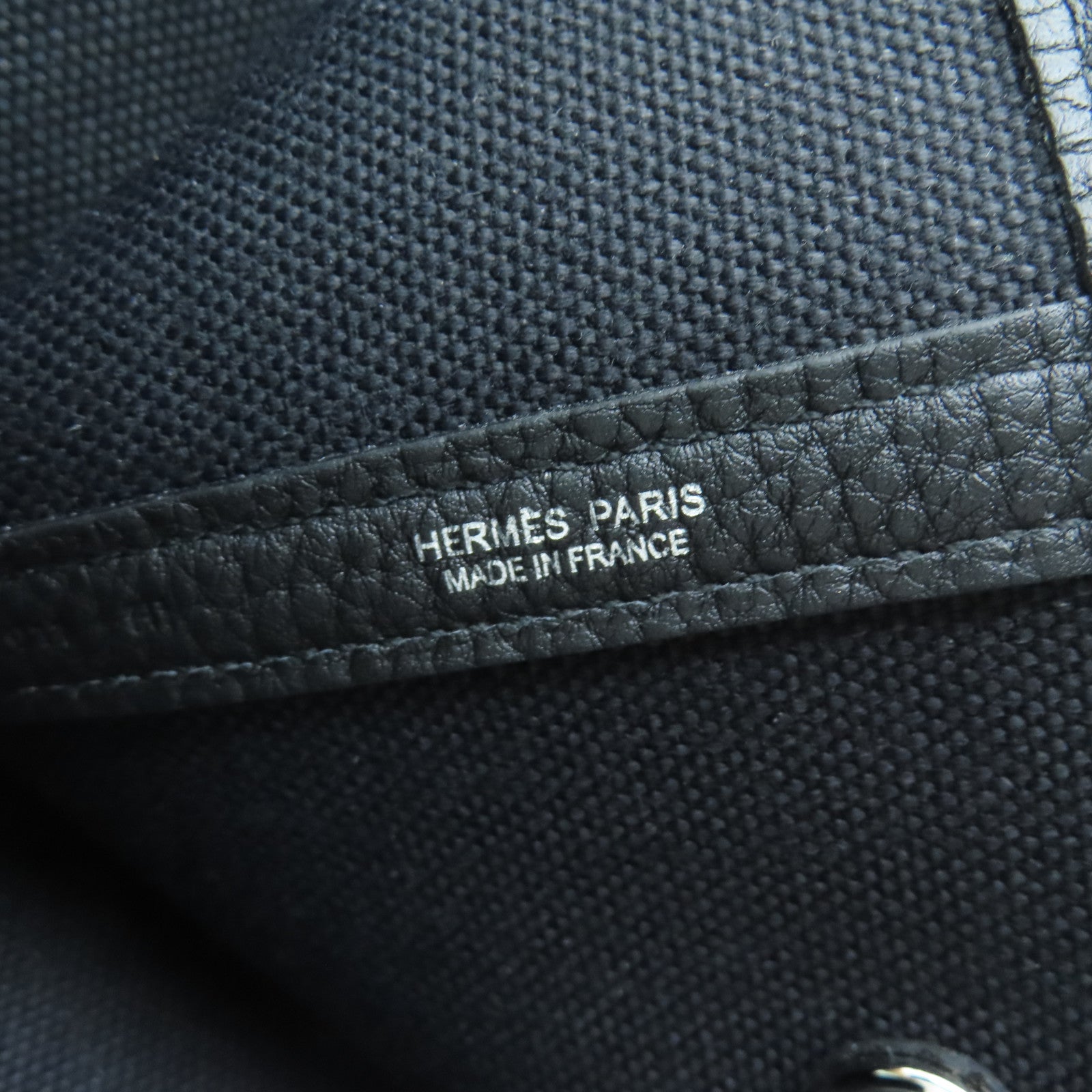 HERMES 【激減優惠】帆布Garden File 37銀扣手挽袋黑色