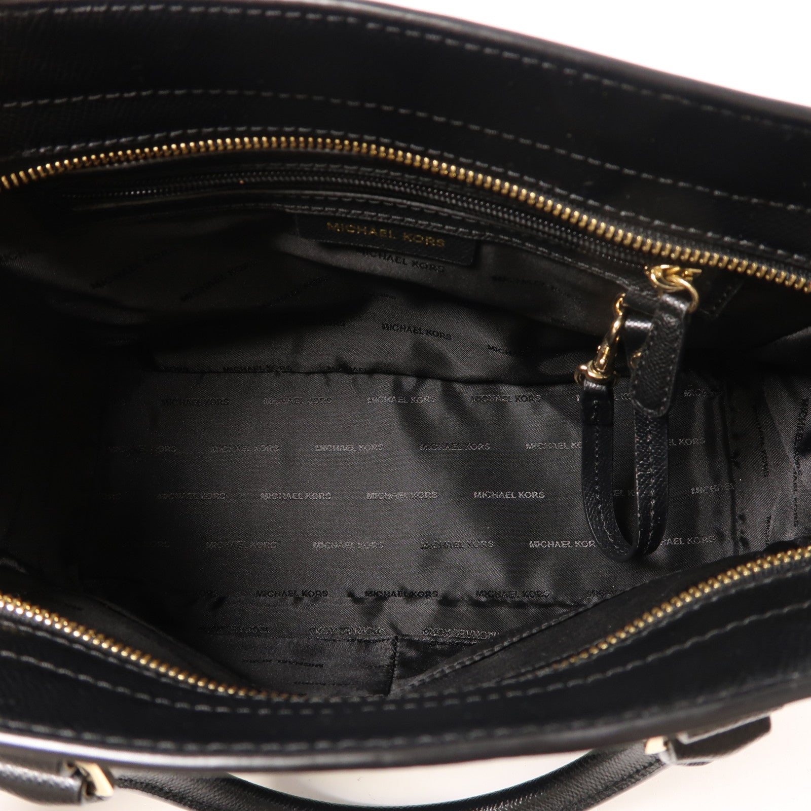 Michael Kors 牛皮皮革Shoulder Bag金扣手挽肩背兩用袋黑色