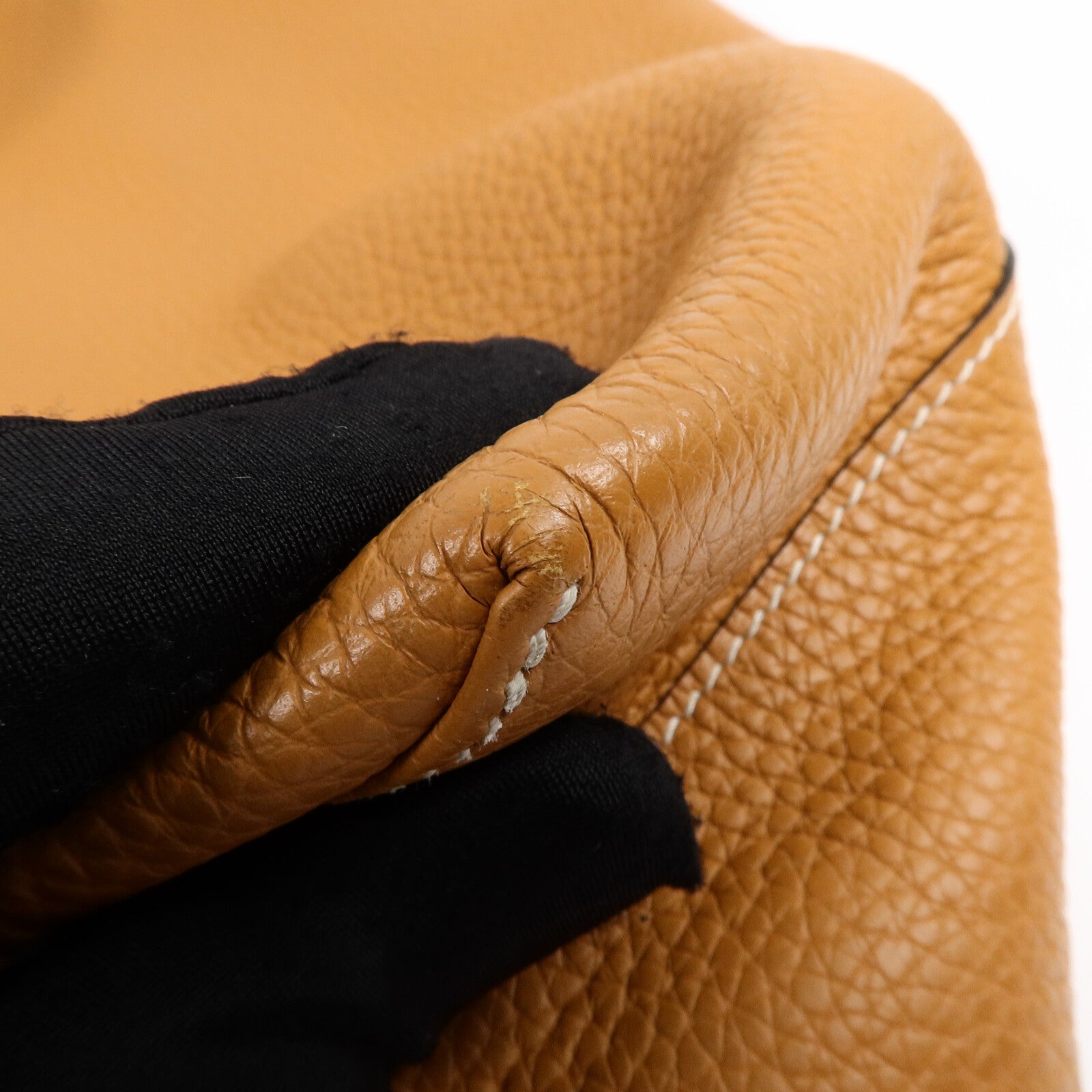 HERMES Clemence皮革Double Sens 35肩背袋Gold/Noir