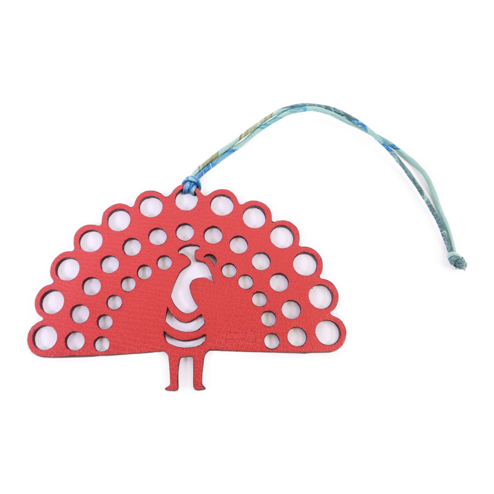 HERMES Clemence皮革/Chevre皮革Petit H Peacock Charm掛飾