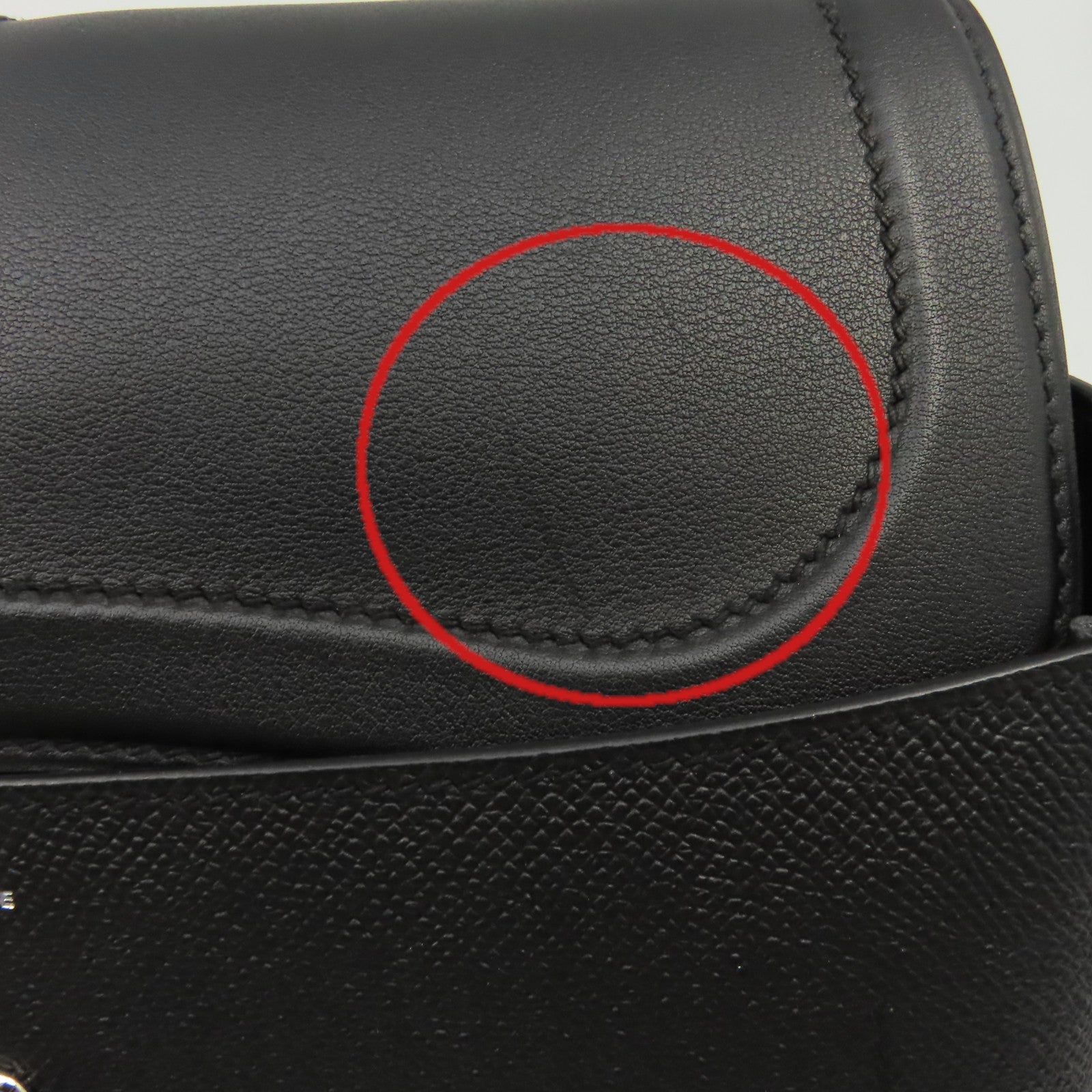 HERMES Swift皮革/Epsom皮革Harnais Shoulder Bag銀扣肩背袋黑色