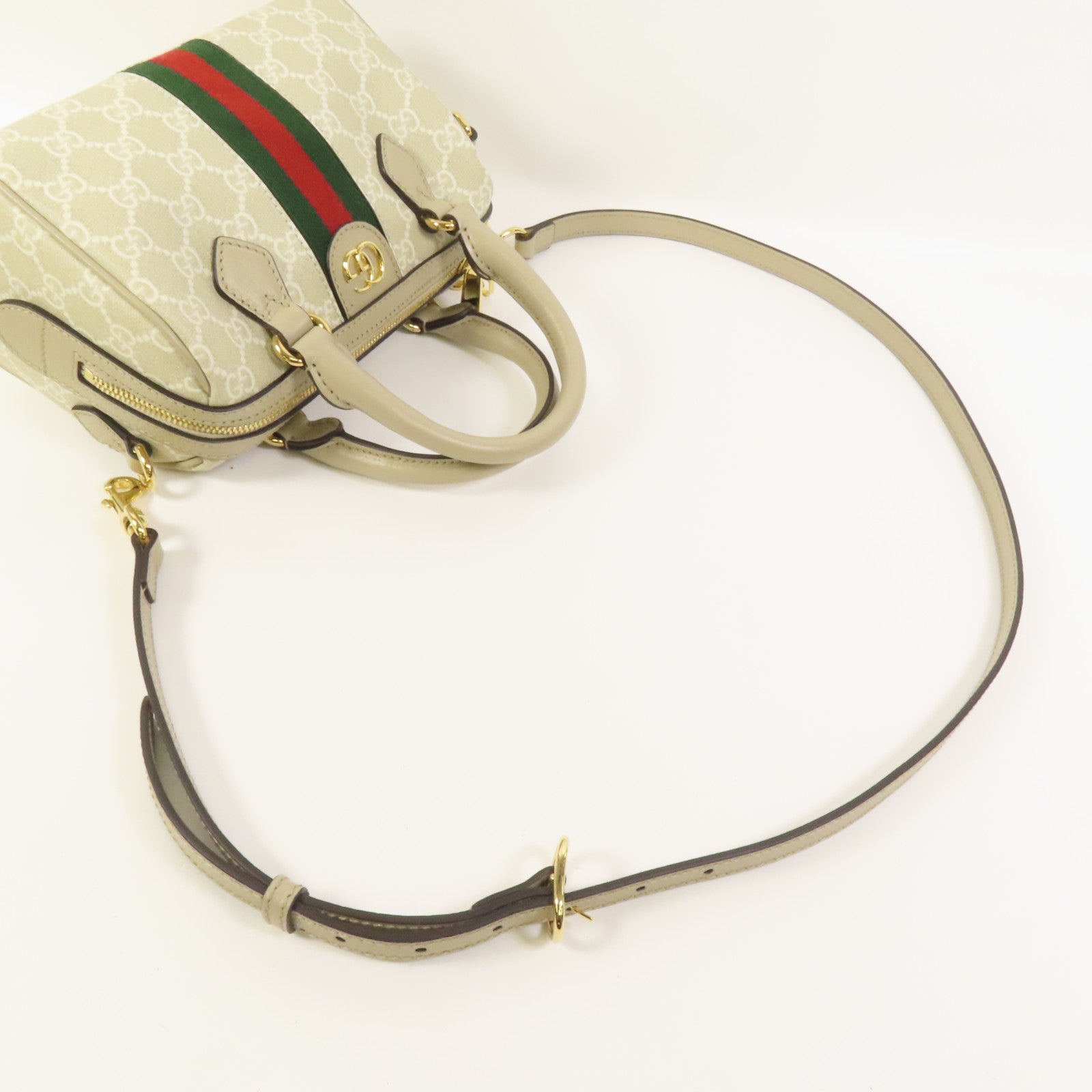 GUCCI 塗層帆布GG Ophidia Boston Bag金扣手挽肩背兩用袋