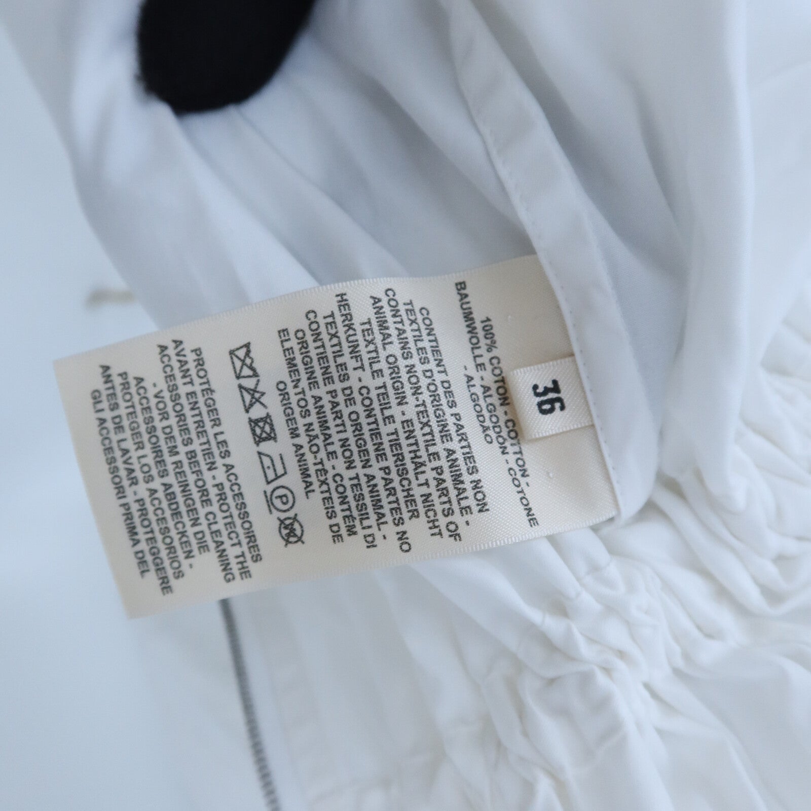 HERMES Cotton Pleated Ruffle Shirt上衣
