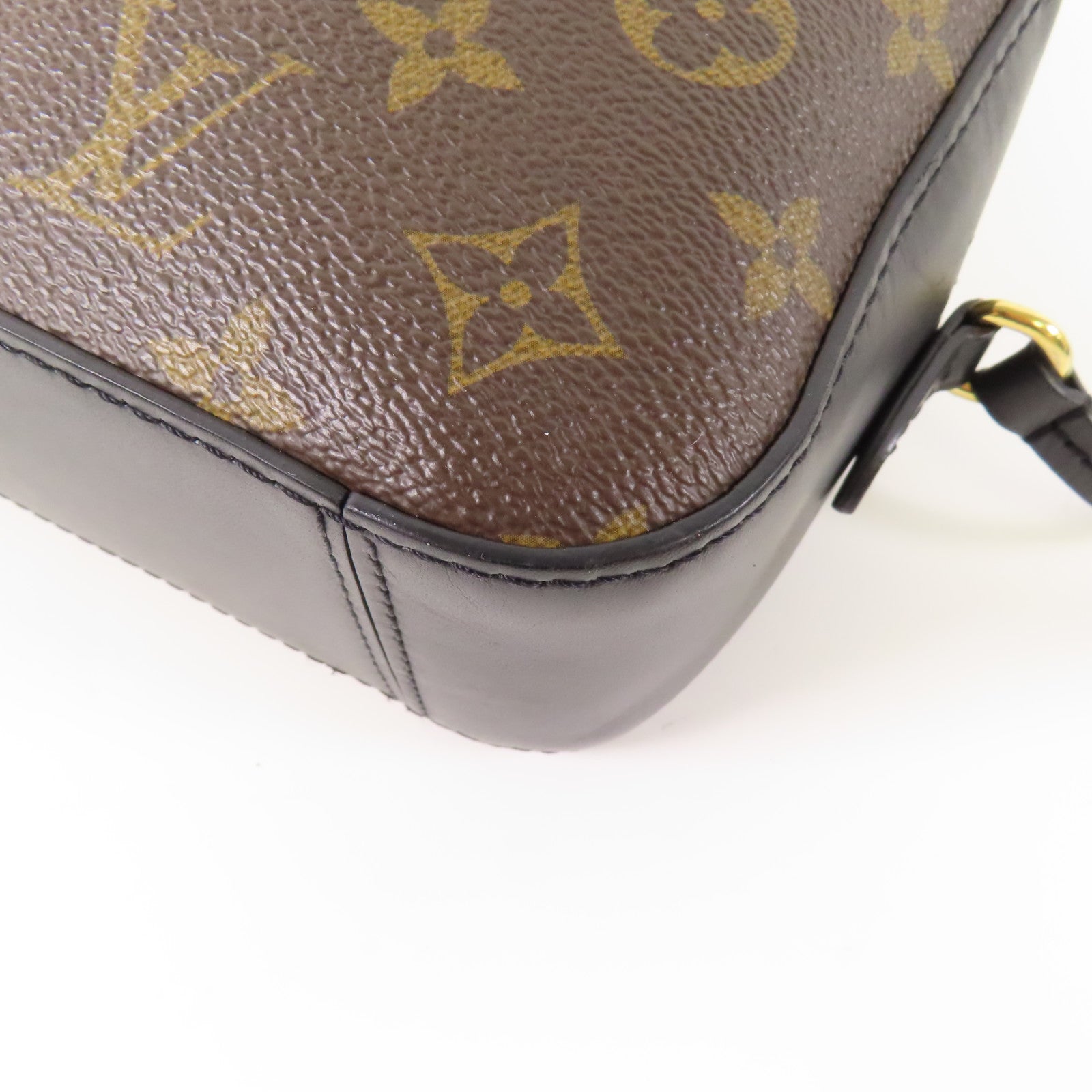 LOUIS VUITTON LV GHW Saintonge Shoulder Bag M43555 Monogram Brown/Black