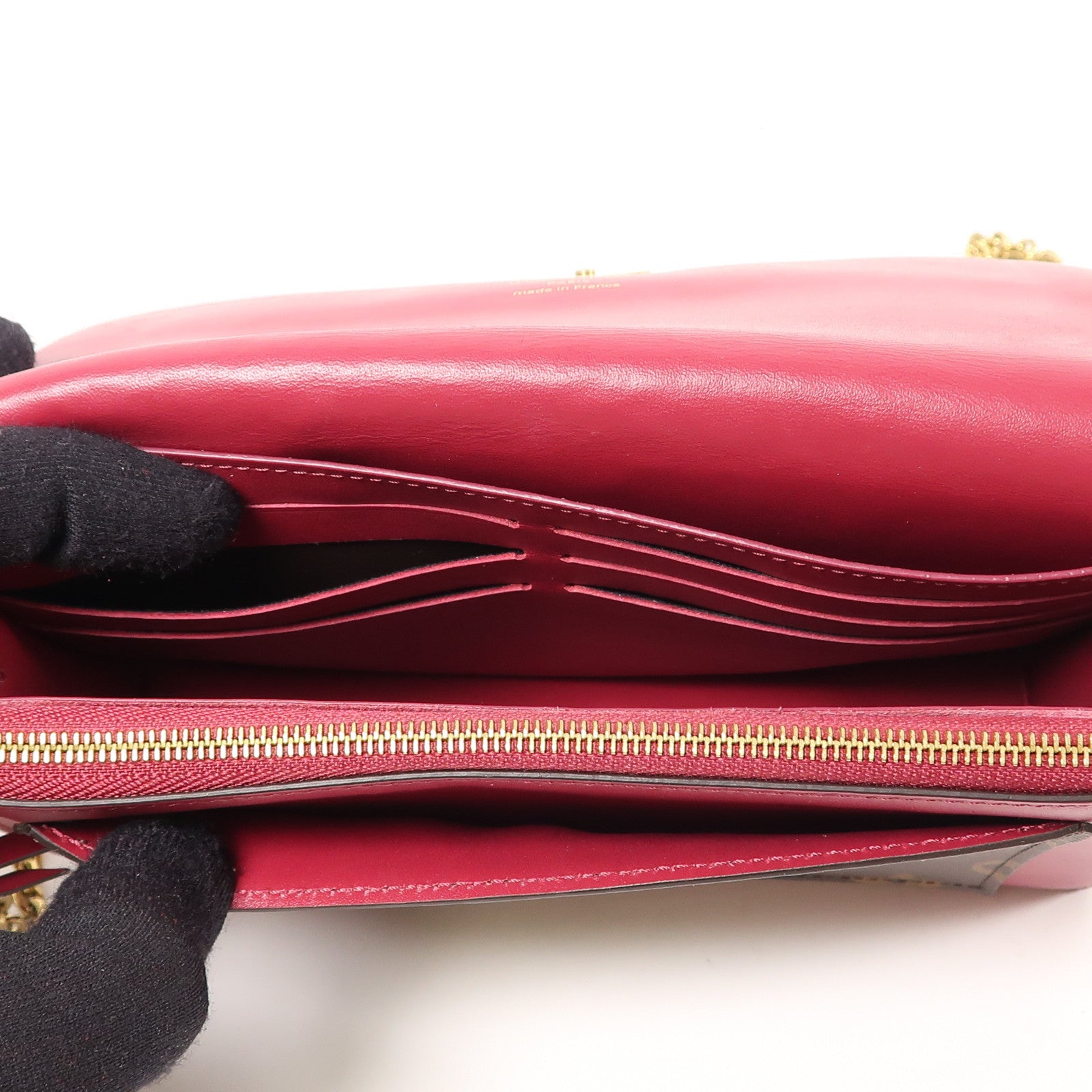 LOUIS VUITTON Monogram Portefeuille Flore金扣鏈帶肩背袋