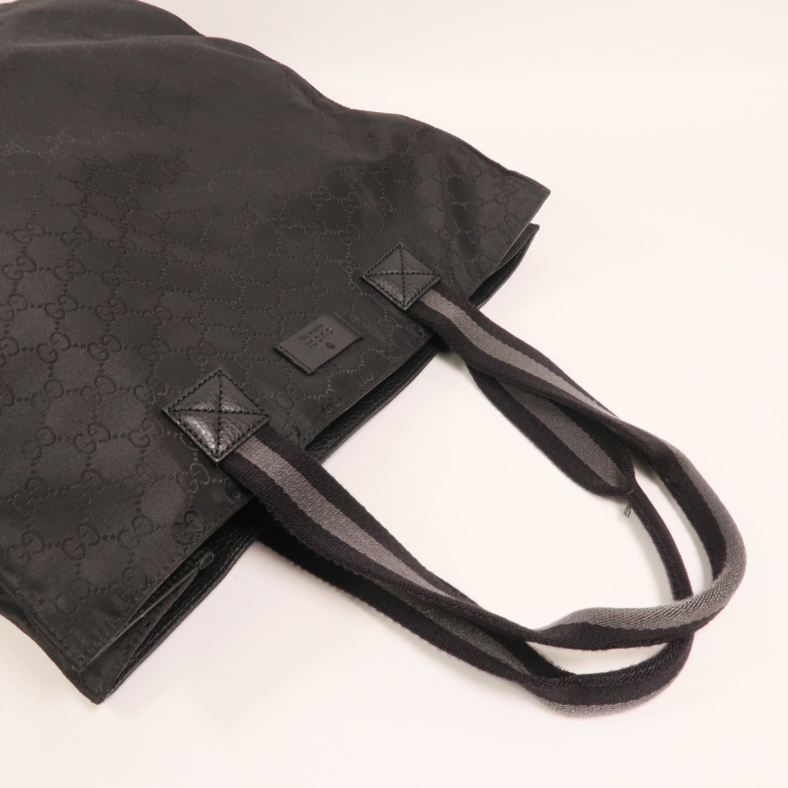 GUCCI 尼龍GG Outlet Tote Bag銀扣手挽袋