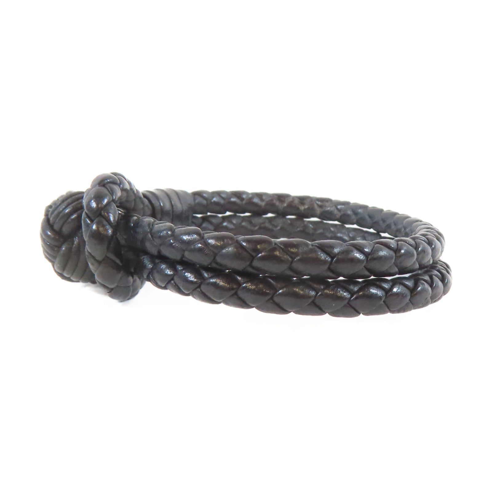 BOTTEGA VENETA 羊皮皮革Bracelet手鐲黑色#16.5cm