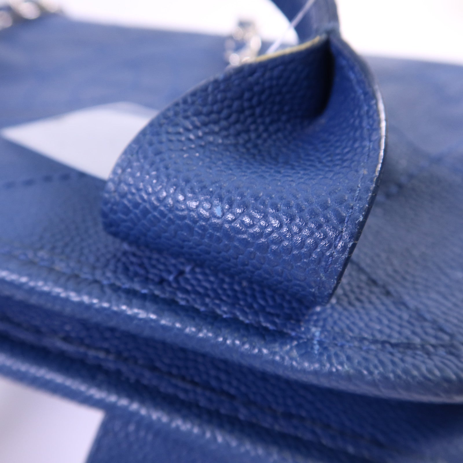 CHANEL 牛皮皮革Chain Shoulder Bag銀扣鏈帶手挽肩背兩用袋