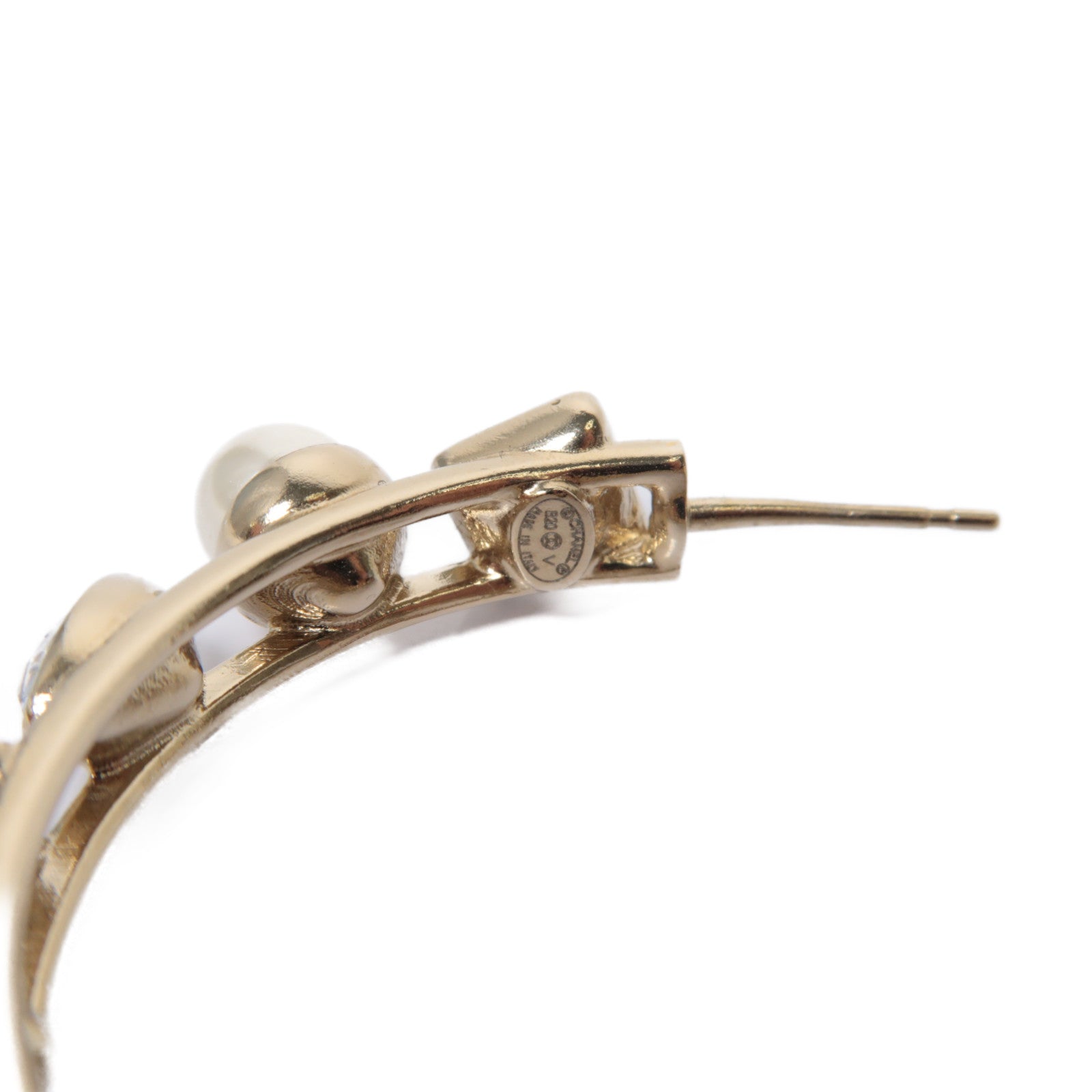 CHANEL 【激減優惠】PVC/金屬Earrings耳環白色/金色