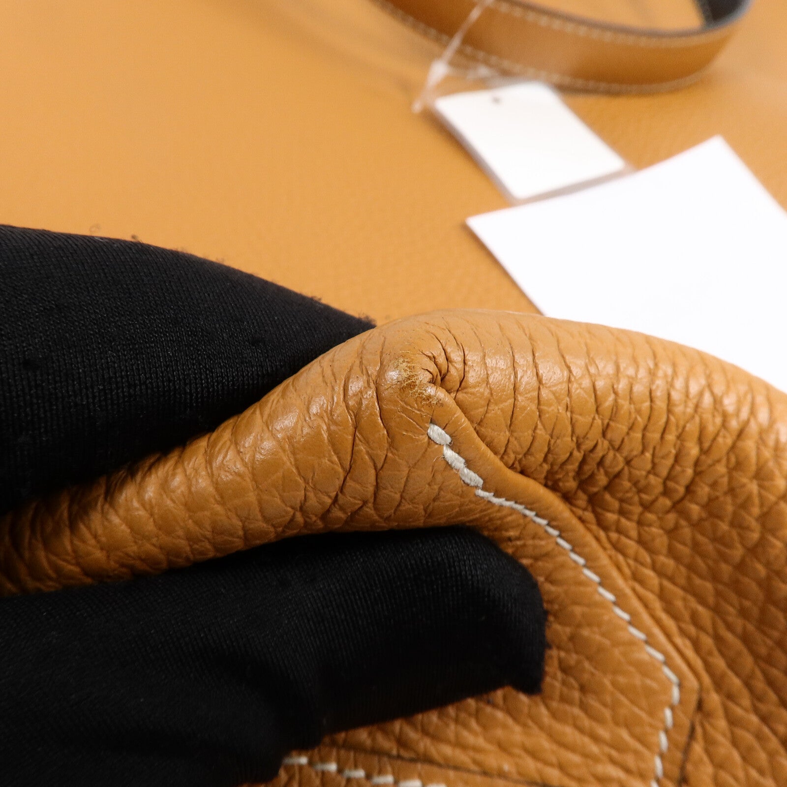 HERMES Clemence皮革Double Sens 35肩背袋Gold/Noir