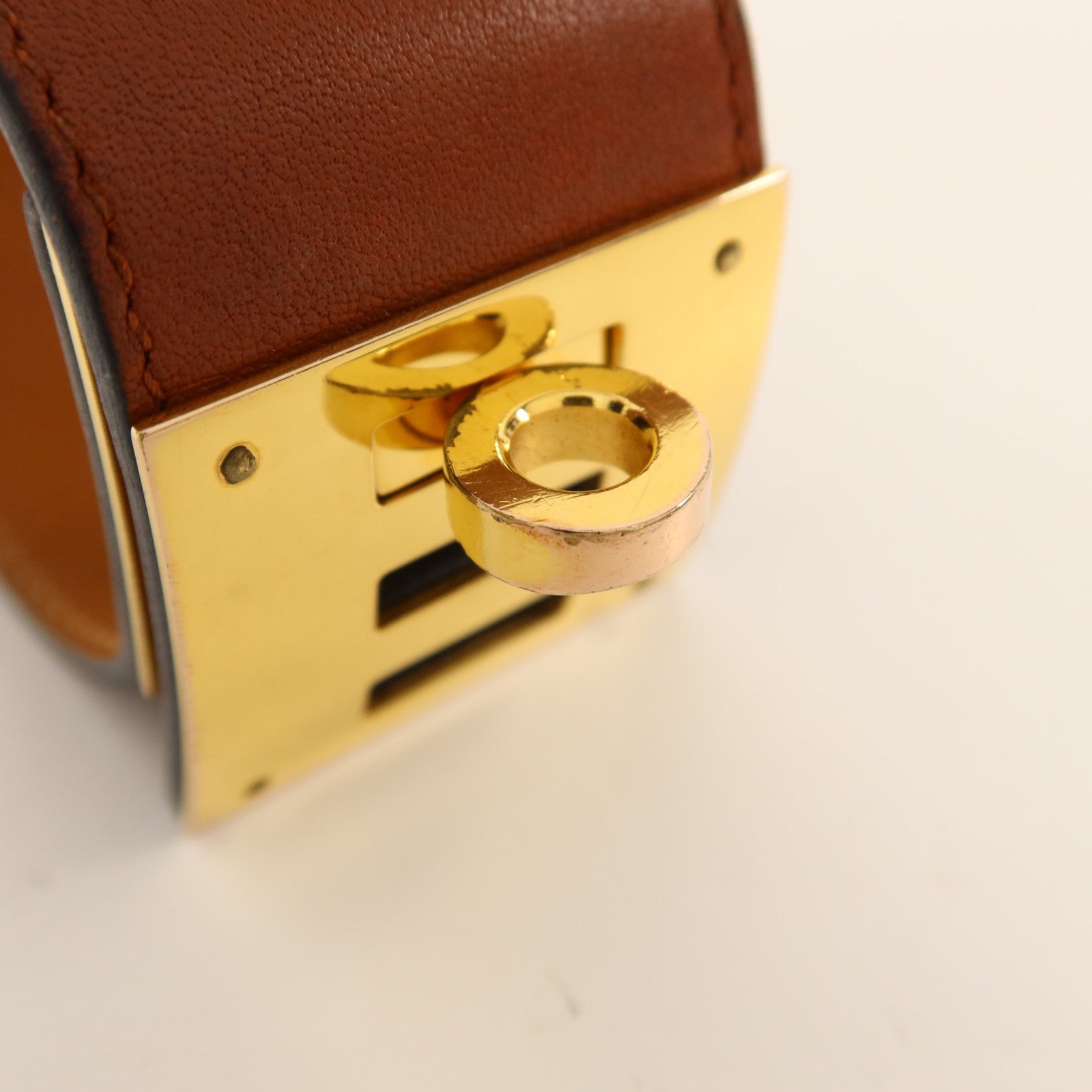 HERMES Swift皮革Kelly Dog Bracelet金扣手鐲