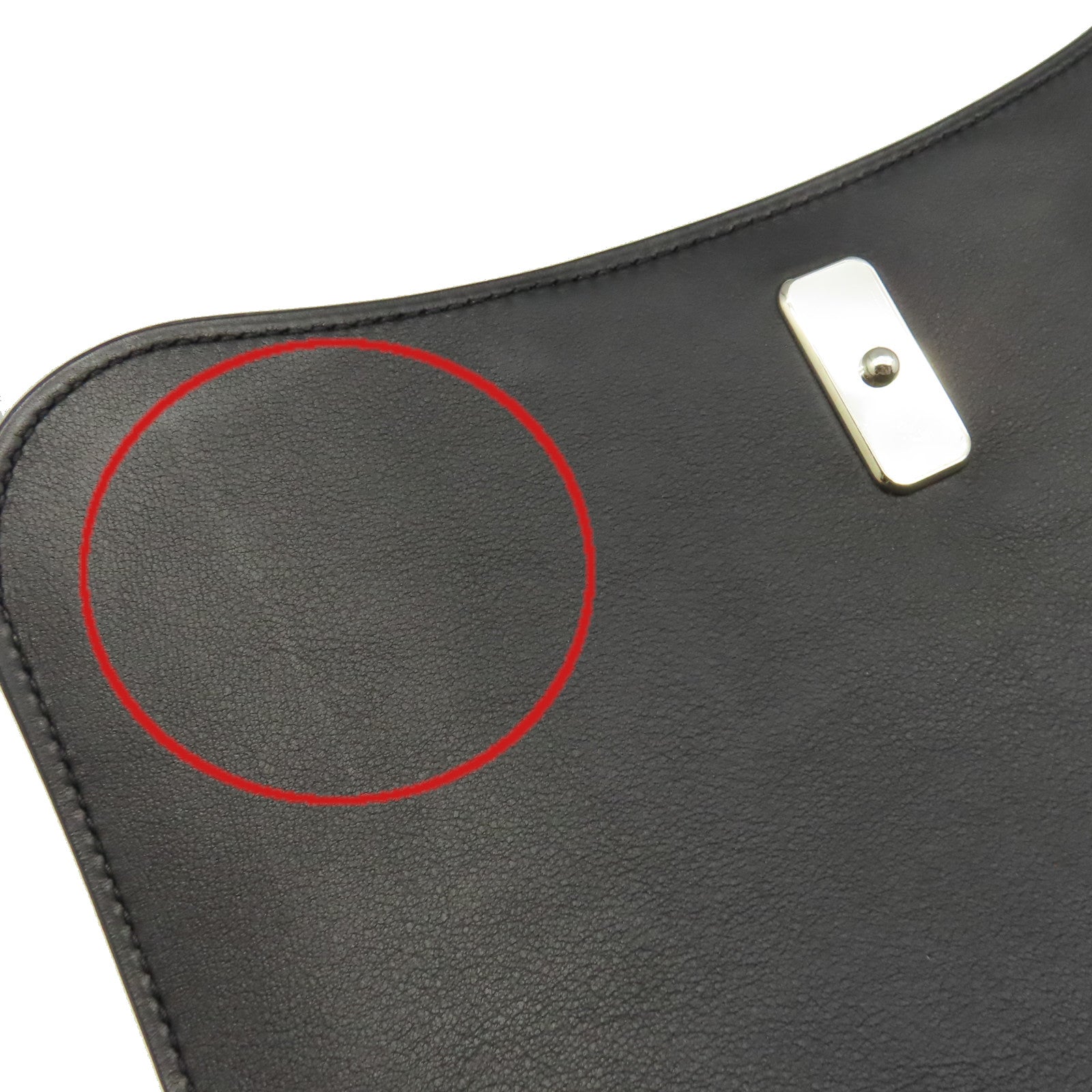 HERMES Swift皮革/Epsom皮革Harnais Shoulder Bag銀扣肩背袋黑色