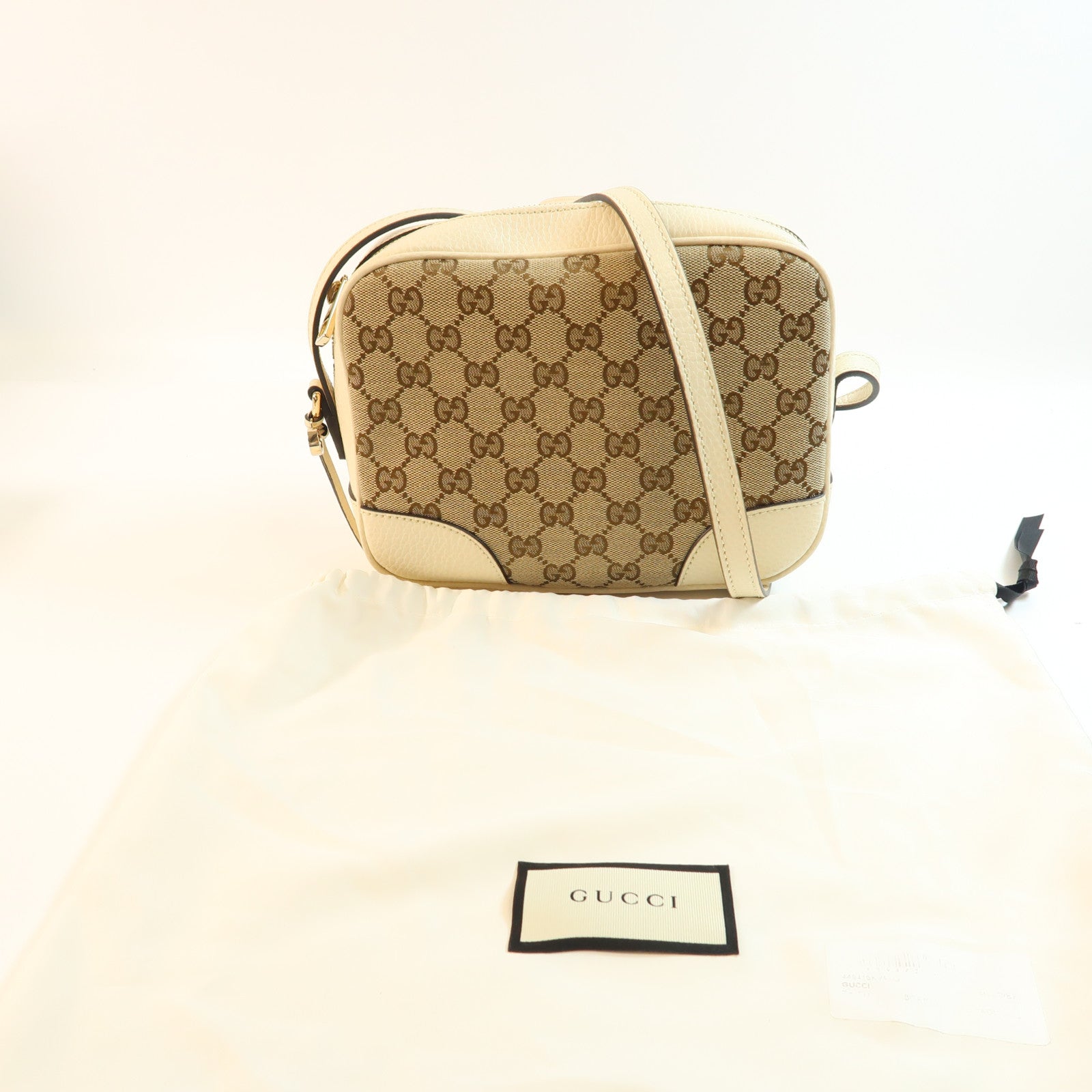 GUCCI 帆布Shoulder Bag金扣肩背袋