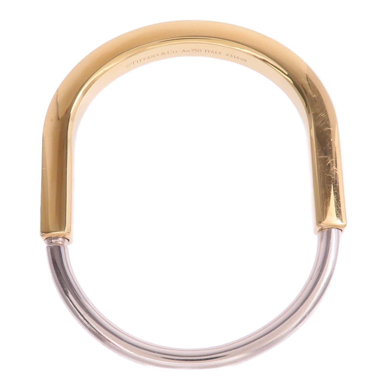 TIFFANY＆CO 18K黃金/白金Lock Bangle手鐲