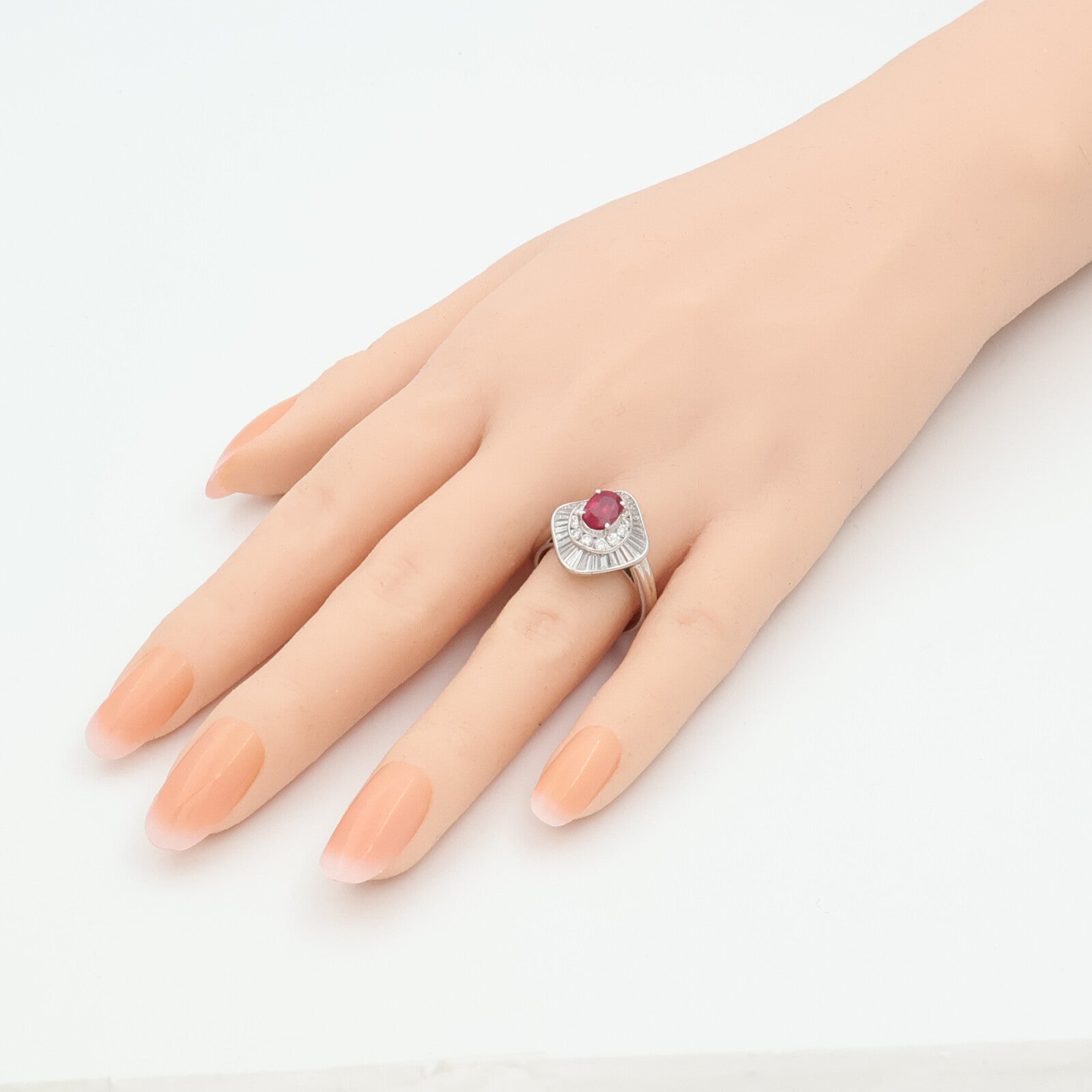 JEWELRY PT900鉑金/紅寶石Ruby鑽石戒指