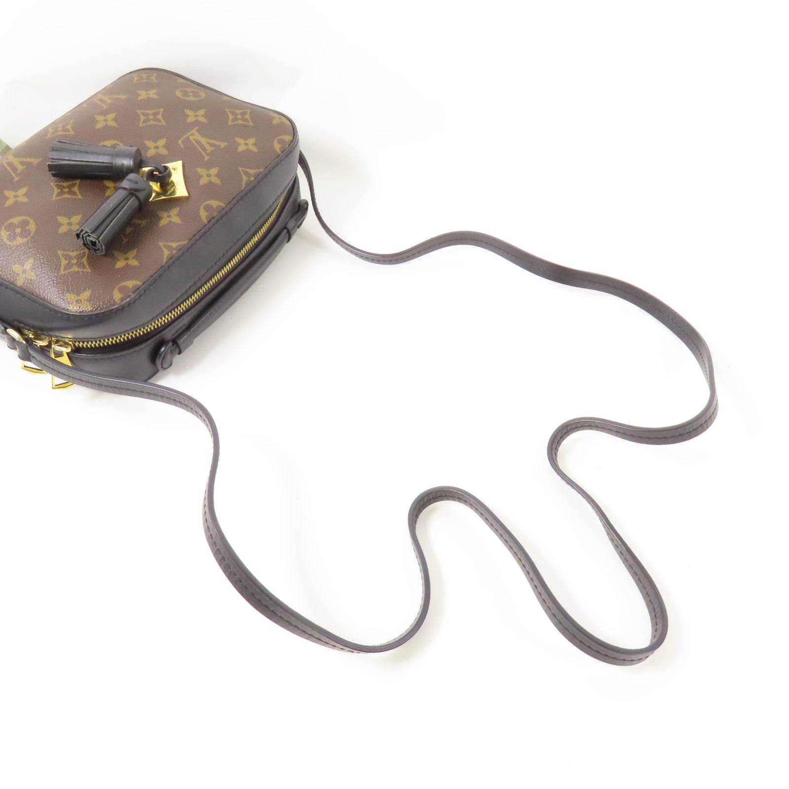 LOUIS VUITTON LV GHW Saintonge Shoulder Bag M43555 Monogram Brown/Black