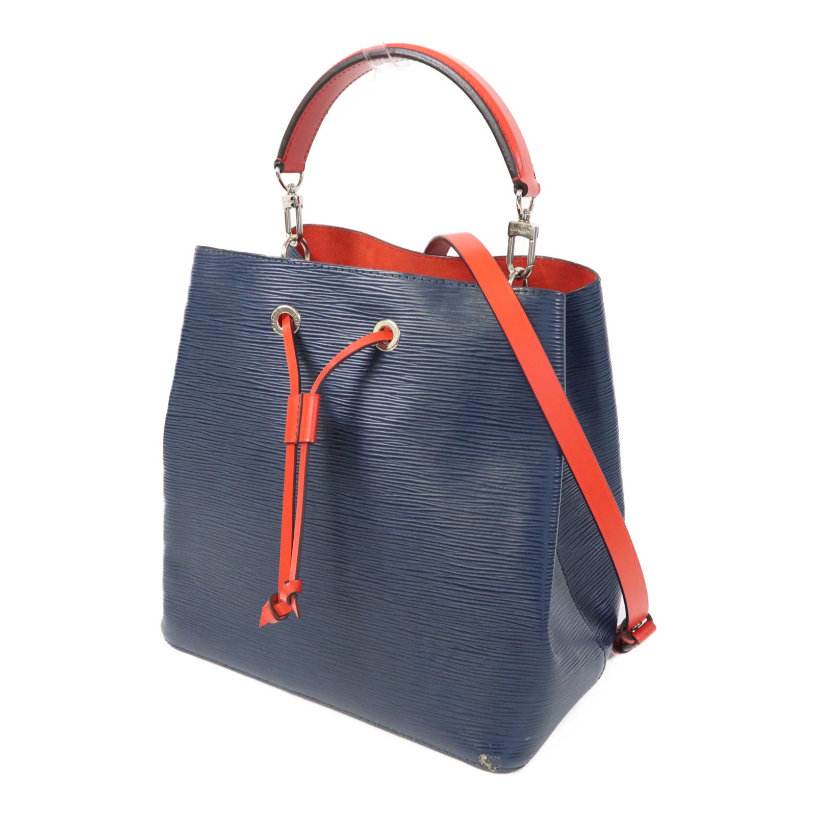 LOUIS VUITTON Epi NeoNoe MM銀扣手挽肩背兩用袋手挽肩背兩用袋藍色/紅色