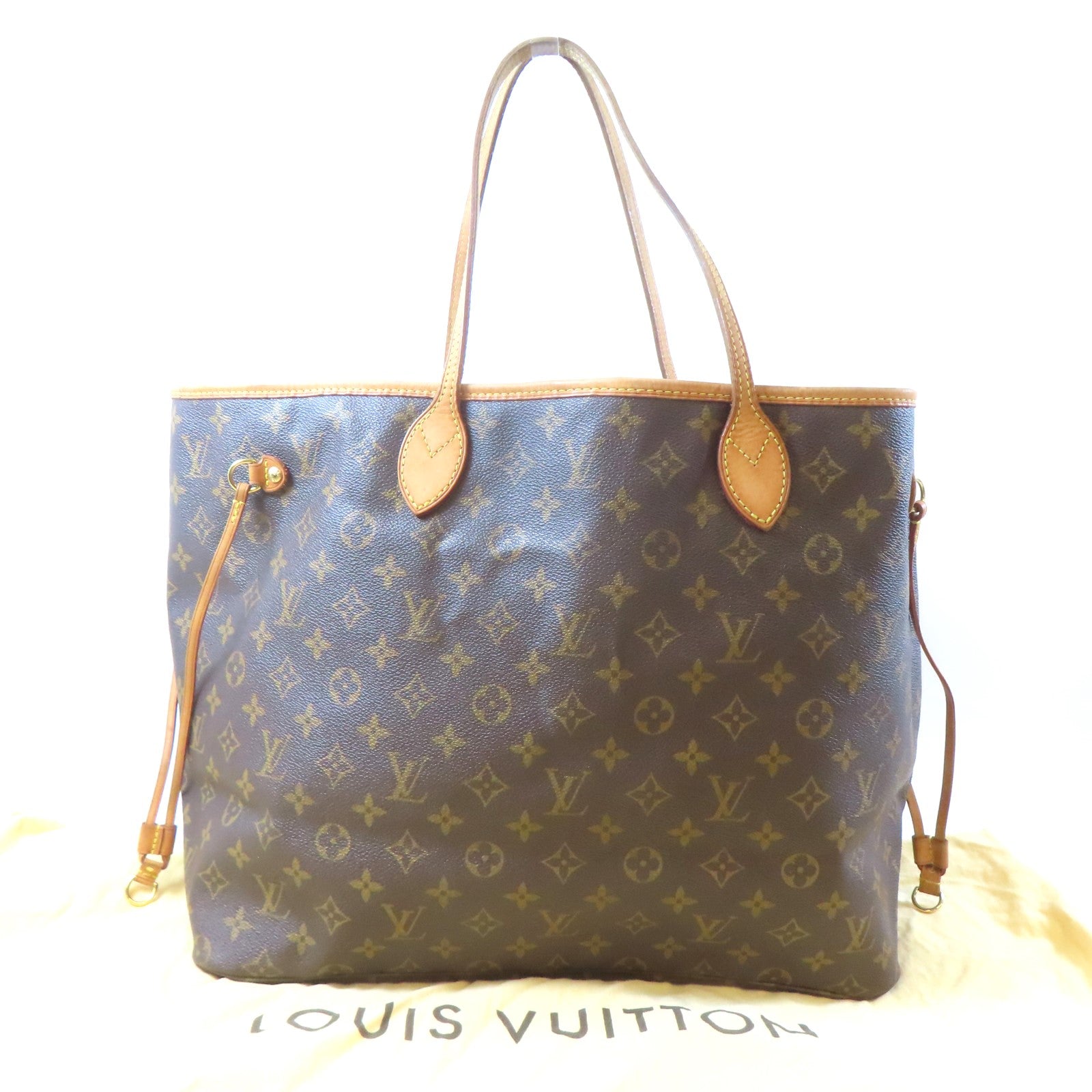 LOUIS VUITTON Monogram Neverfull GM金扣肩背袋啡色