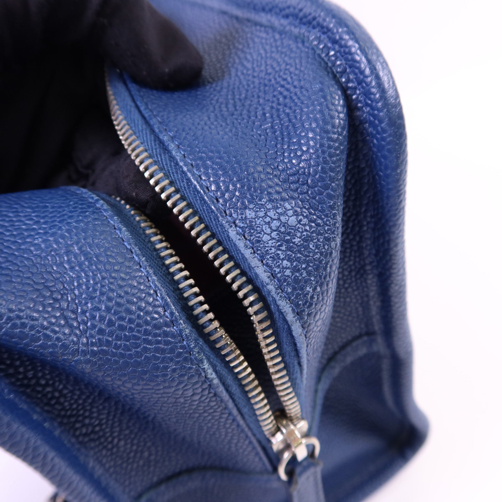 CHANEL 牛皮皮革Chain Shoulder Bag銀扣鏈帶手挽肩背兩用袋