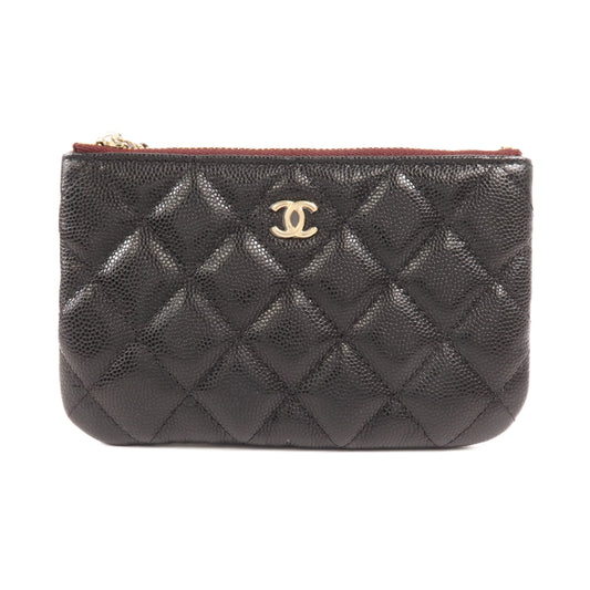 CHANEL 牛皮皮革Mini Pouch金扣手拿包