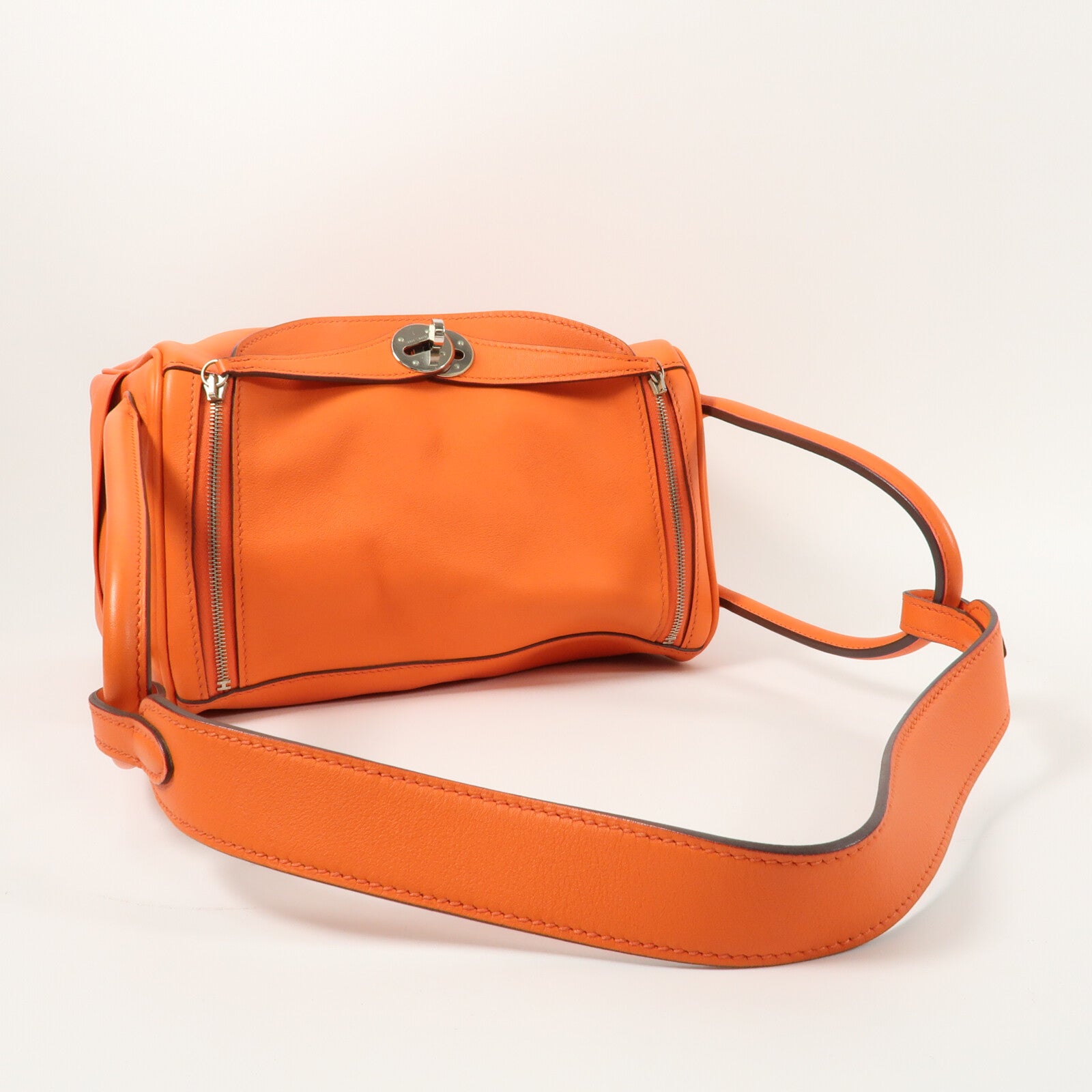 HERMES Swift皮革Lindy 26手挽肩背兩用袋Orange