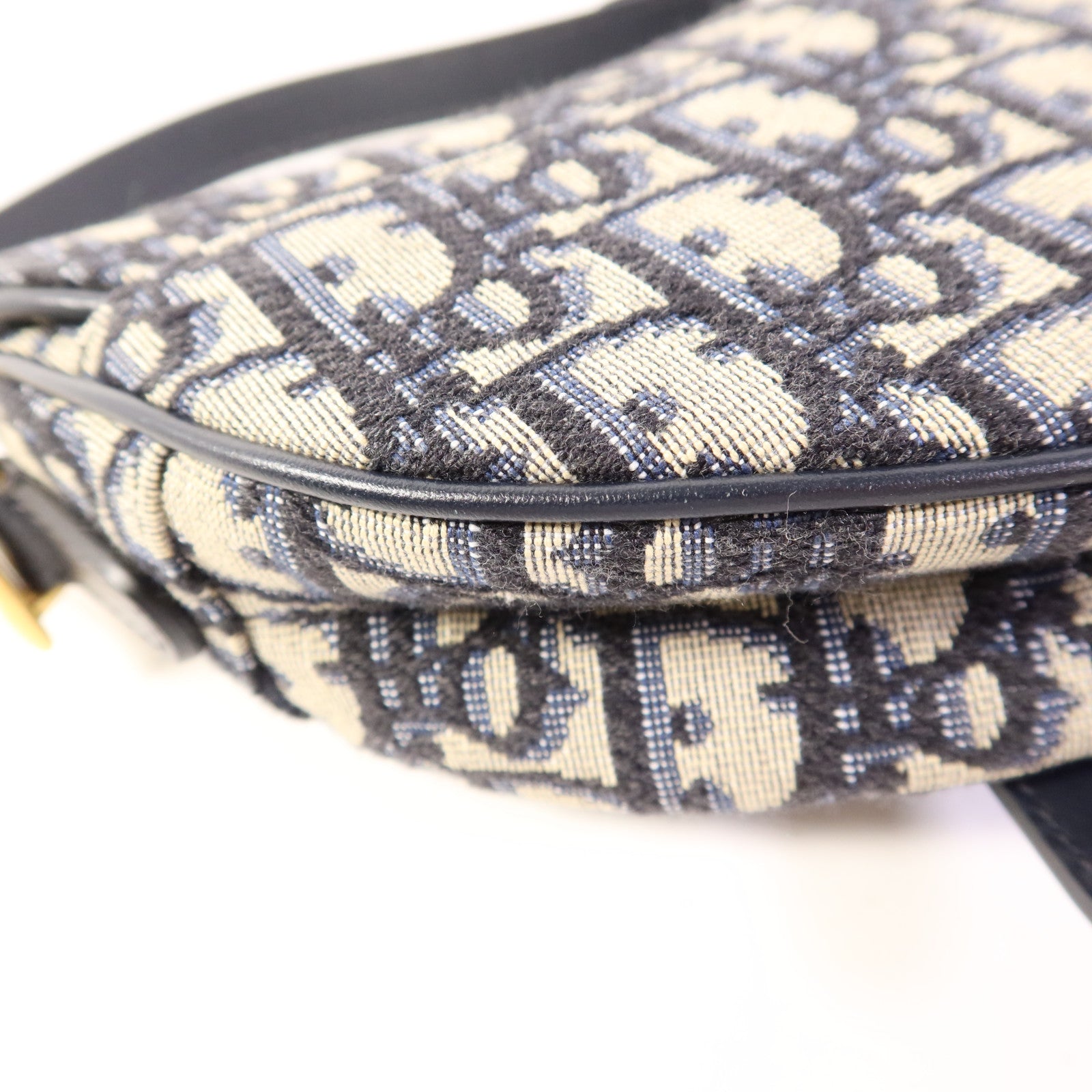 Dior 帆布Mini Saddle金扣手挽袋