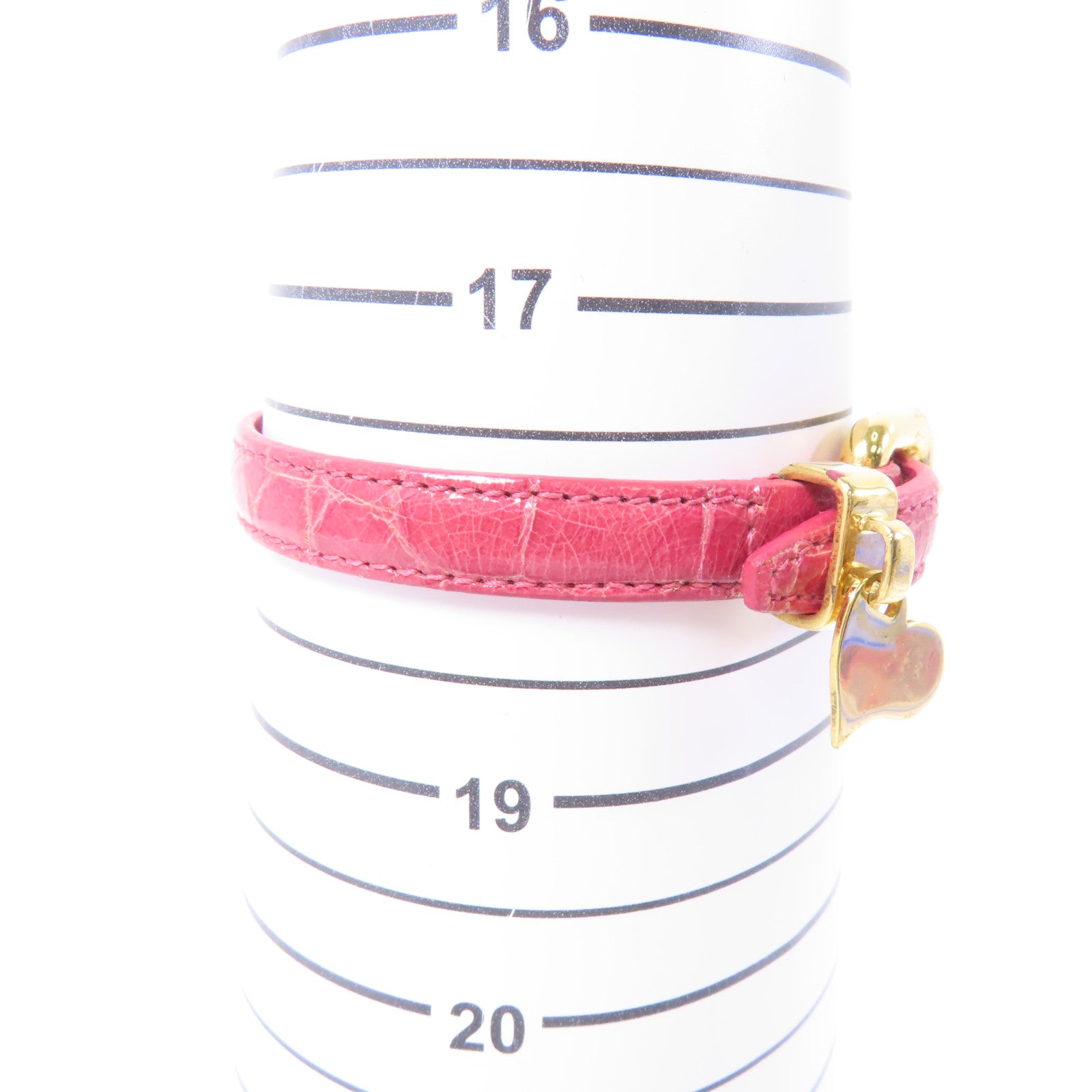 Miu Miu 【激減優惠】牛皮皮革Bracelet金扣手鏈粉紅色