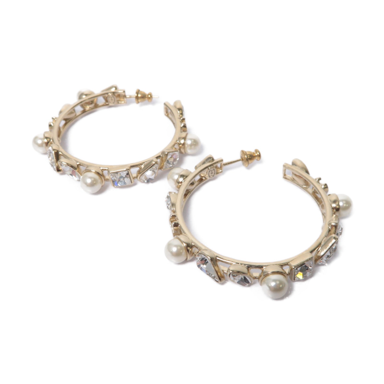 CHANEL 【激減優惠】PVC/金屬Earrings耳環白色/金色