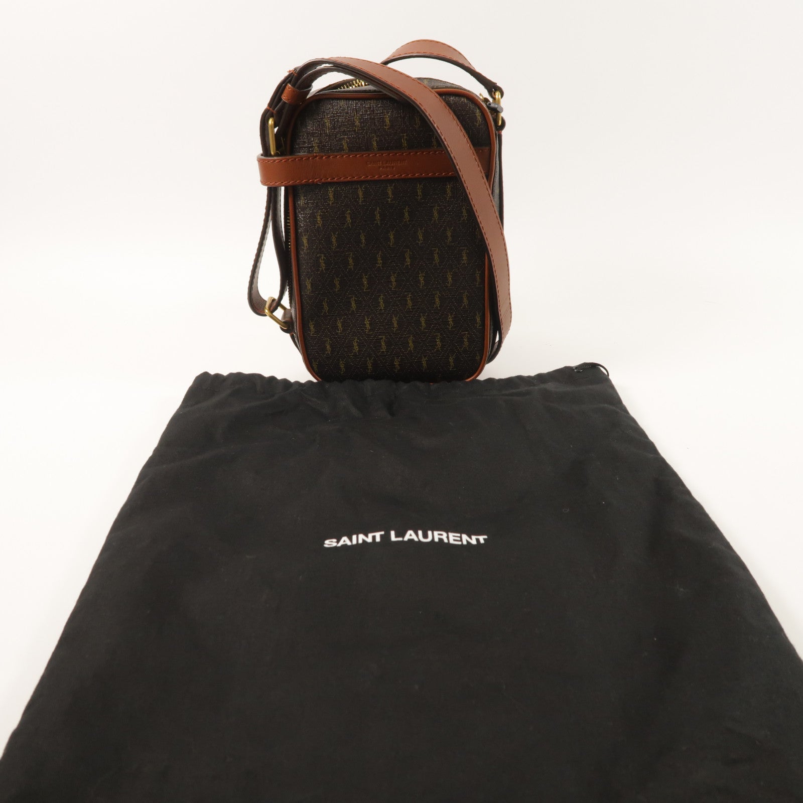 SAINT LAURENT 塗層帆布Le Monogramme Crossbody Bag肩背袋