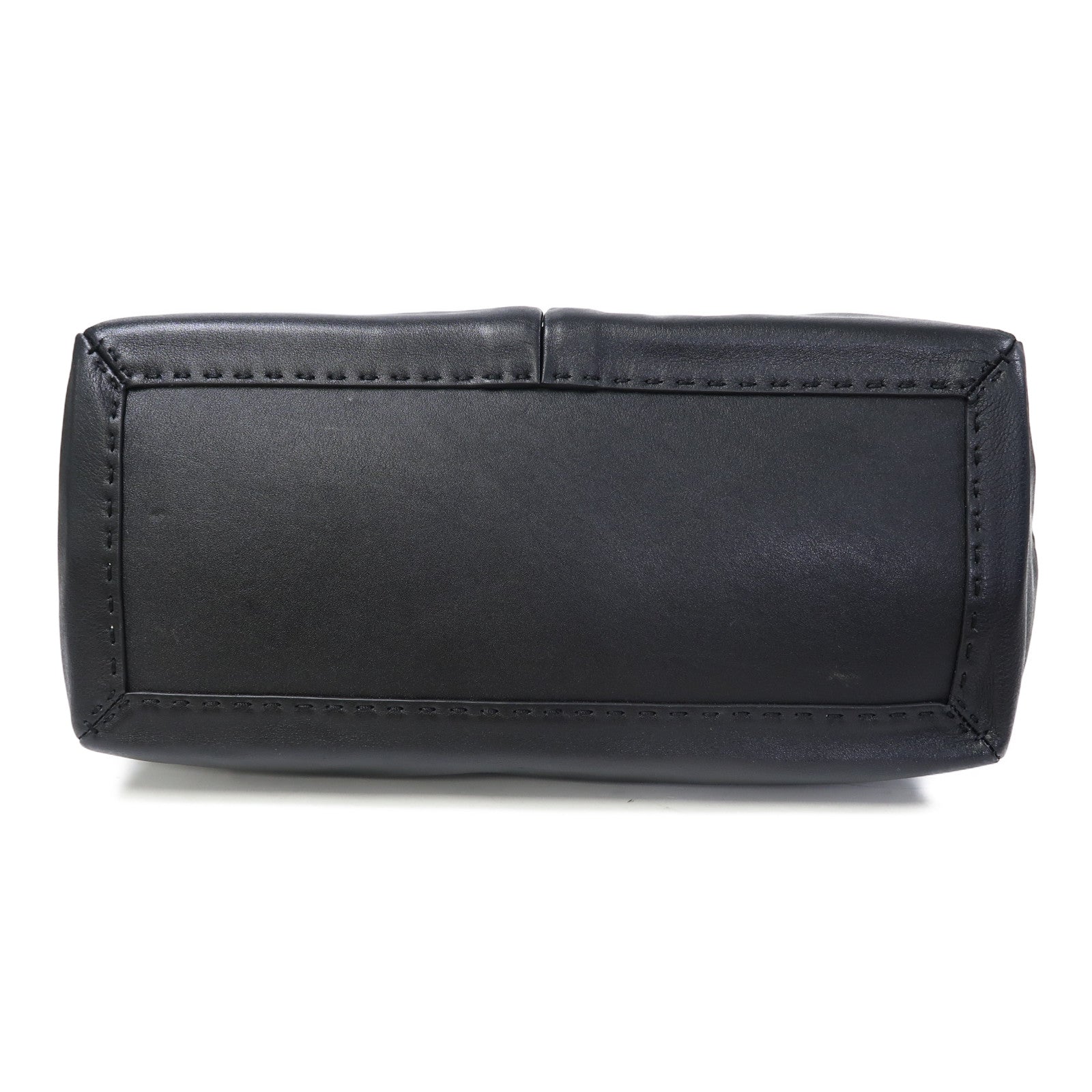 ANYA HINDMARCH 牛皮皮革Hand Bag金扣手挽袋黑色