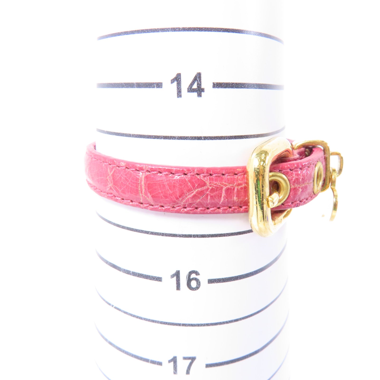 Miu Miu 【激減優惠】牛皮皮革Bracelet金扣手鏈粉紅色