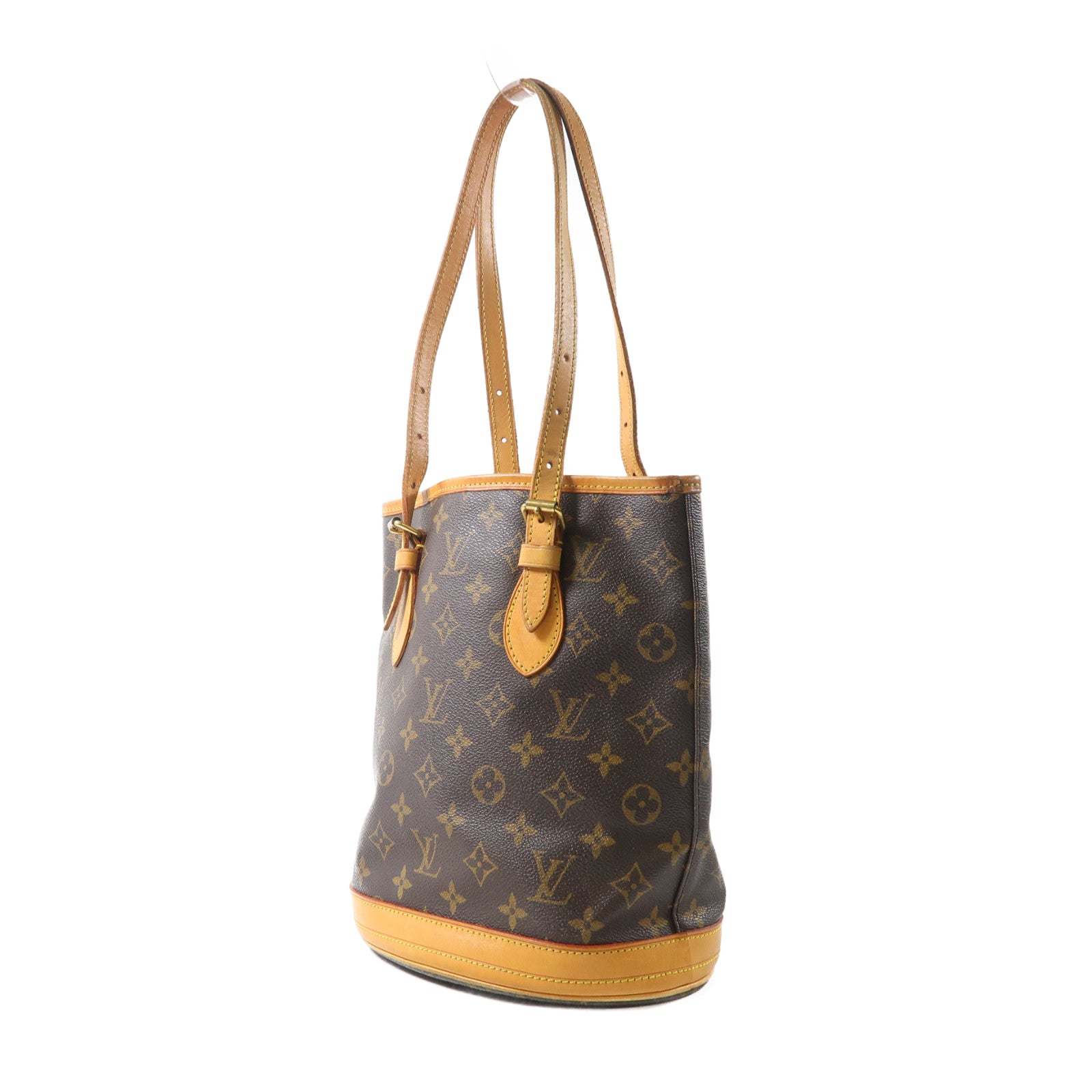 LOUIS VUITTON Monogram Bucket PM金扣肩背袋啡色