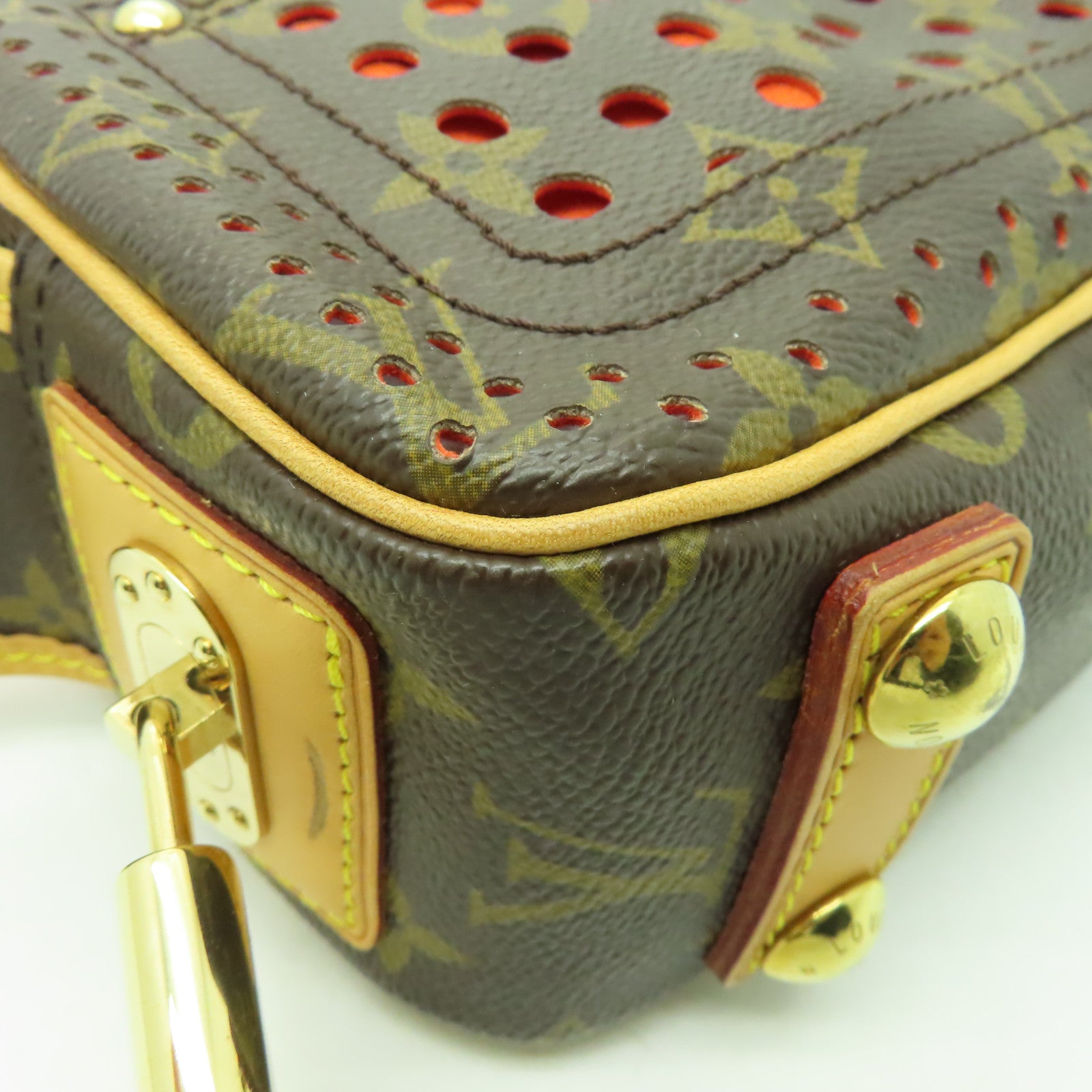 LOUIS VUITTON 【清倉大減價】Monogram Mini Trocadero金扣肩背袋啡色/橙色