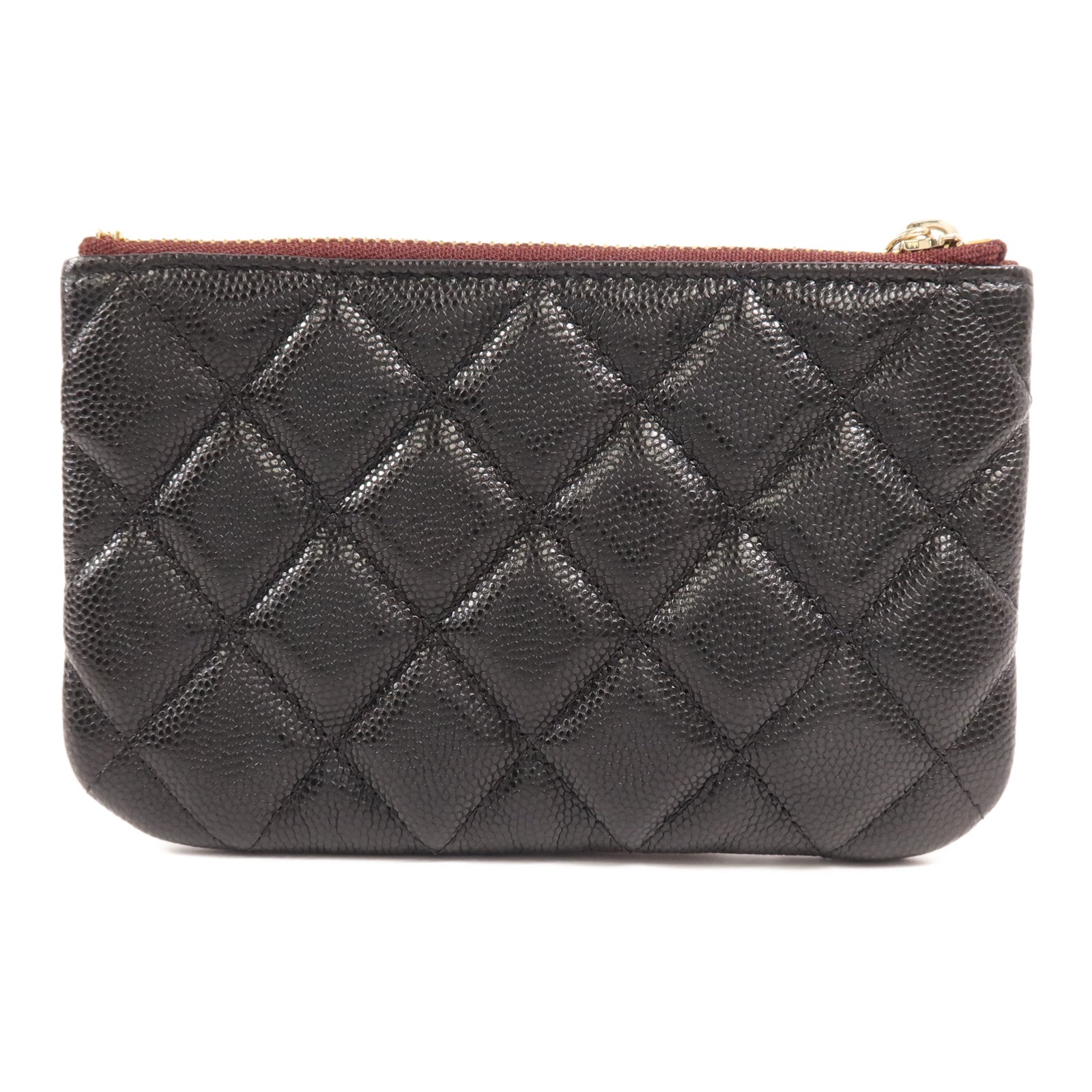 CHANEL 牛皮皮革Mini Pouch金扣手拿包