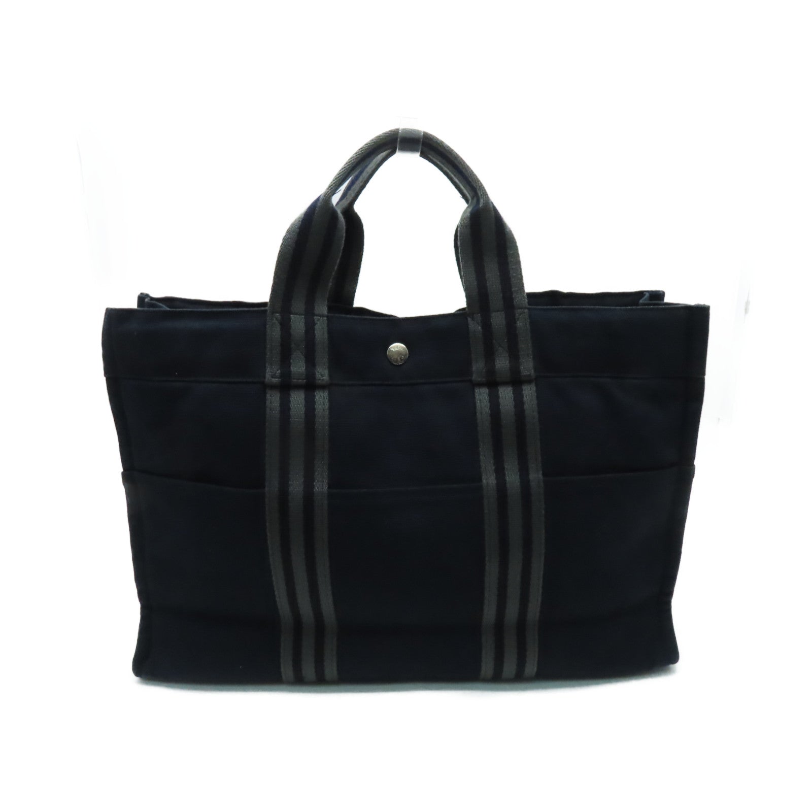 HERMES 【激減優惠】帆布Herline Tote Bag銀扣手挽袋深藍色