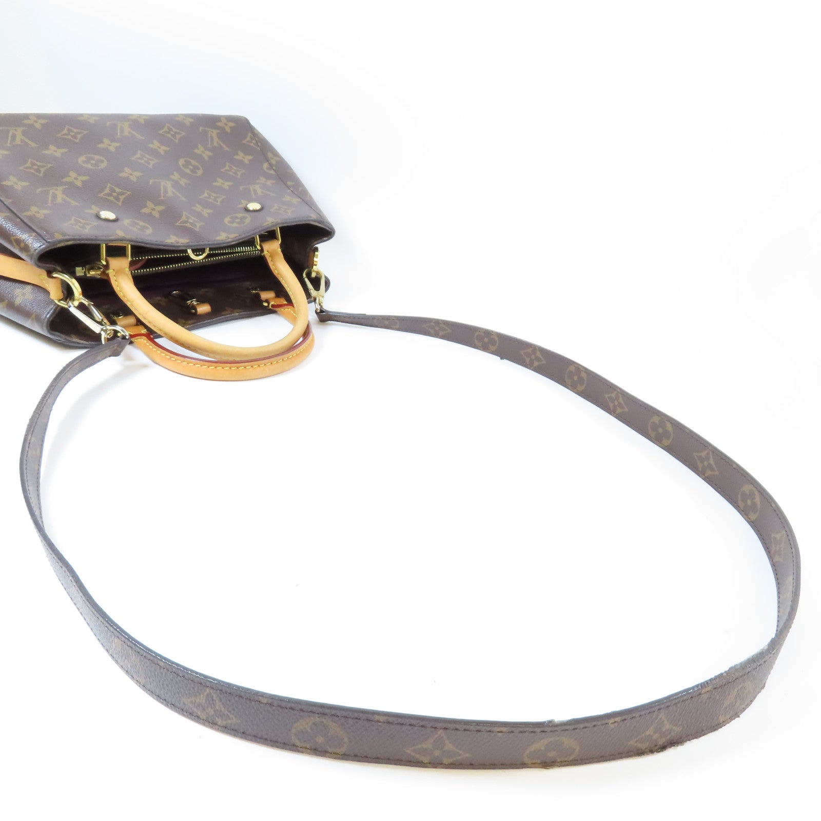 LOUIS VUITTON Monogram Montaigne金扣手挽肩背兩用袋啡色