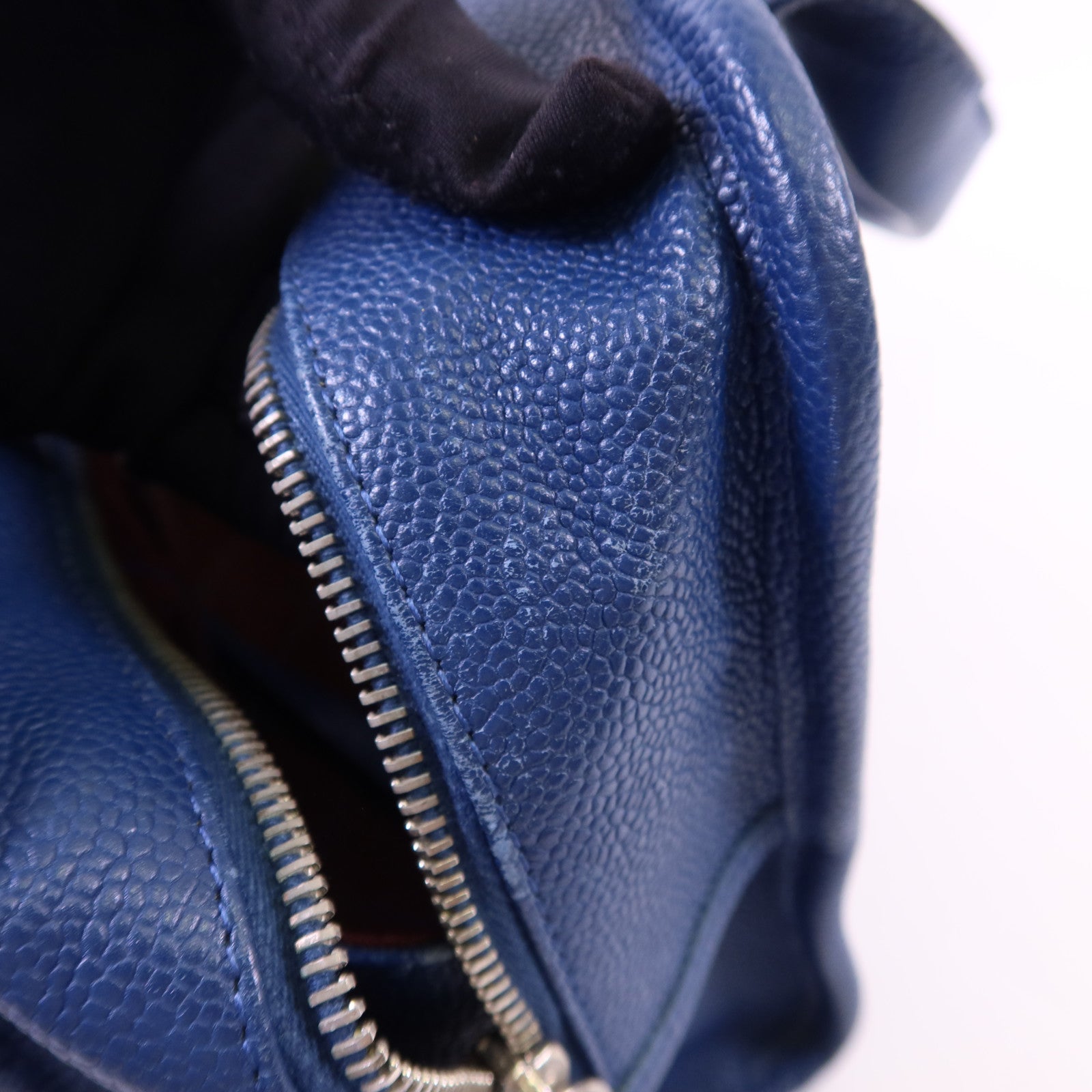 CHANEL 牛皮皮革Chain Shoulder Bag銀扣鏈帶手挽肩背兩用袋