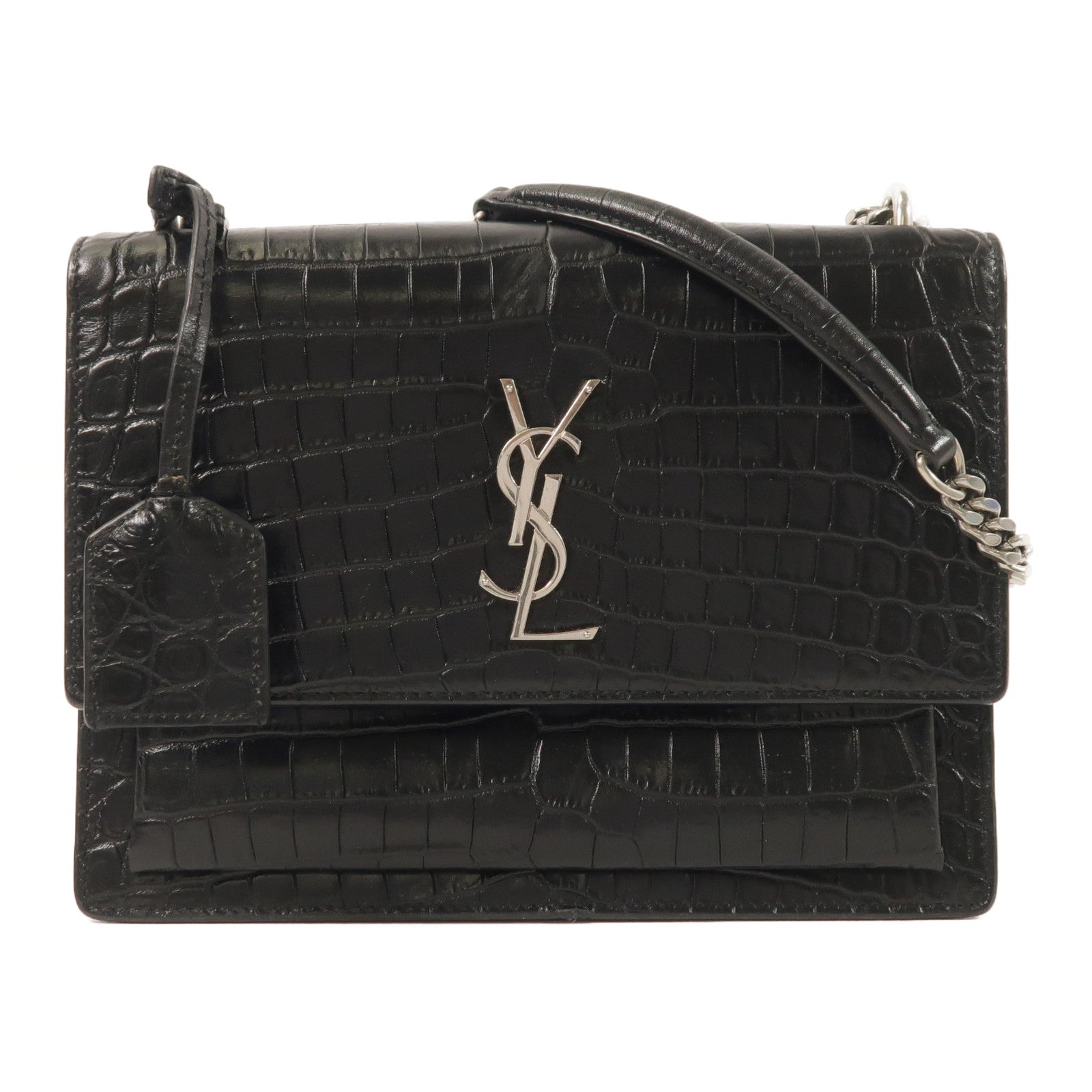 SAINT LAURENT 牛皮皮革Sunset Medium鏈帶肩背袋