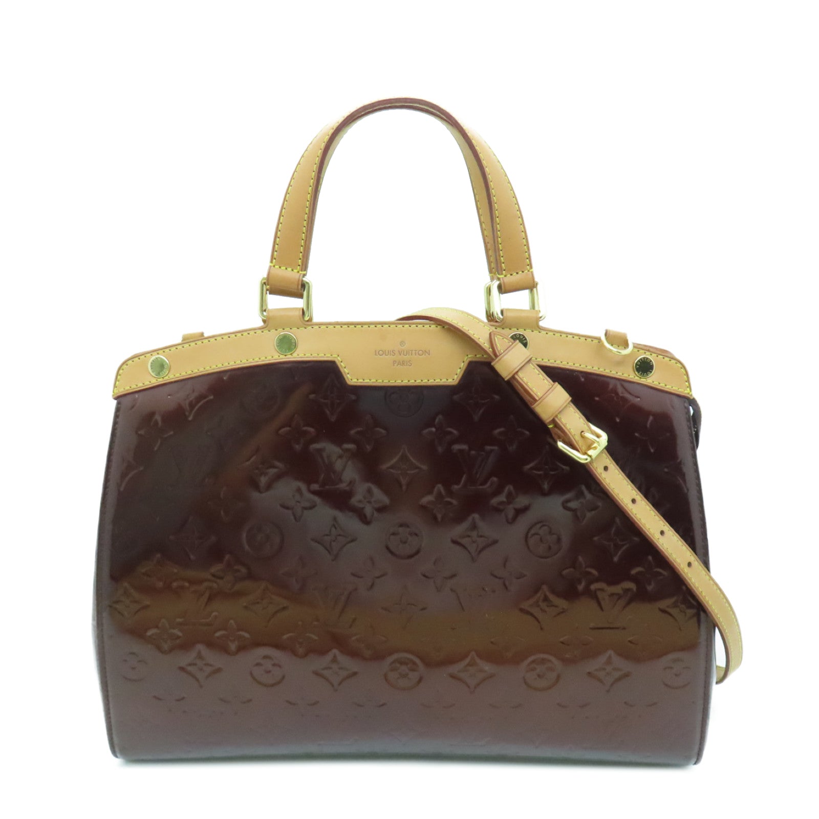 LOUIS VUITTON 【清倉大減價】Vernis Brea GM金扣手挽肩背兩用袋深啡色