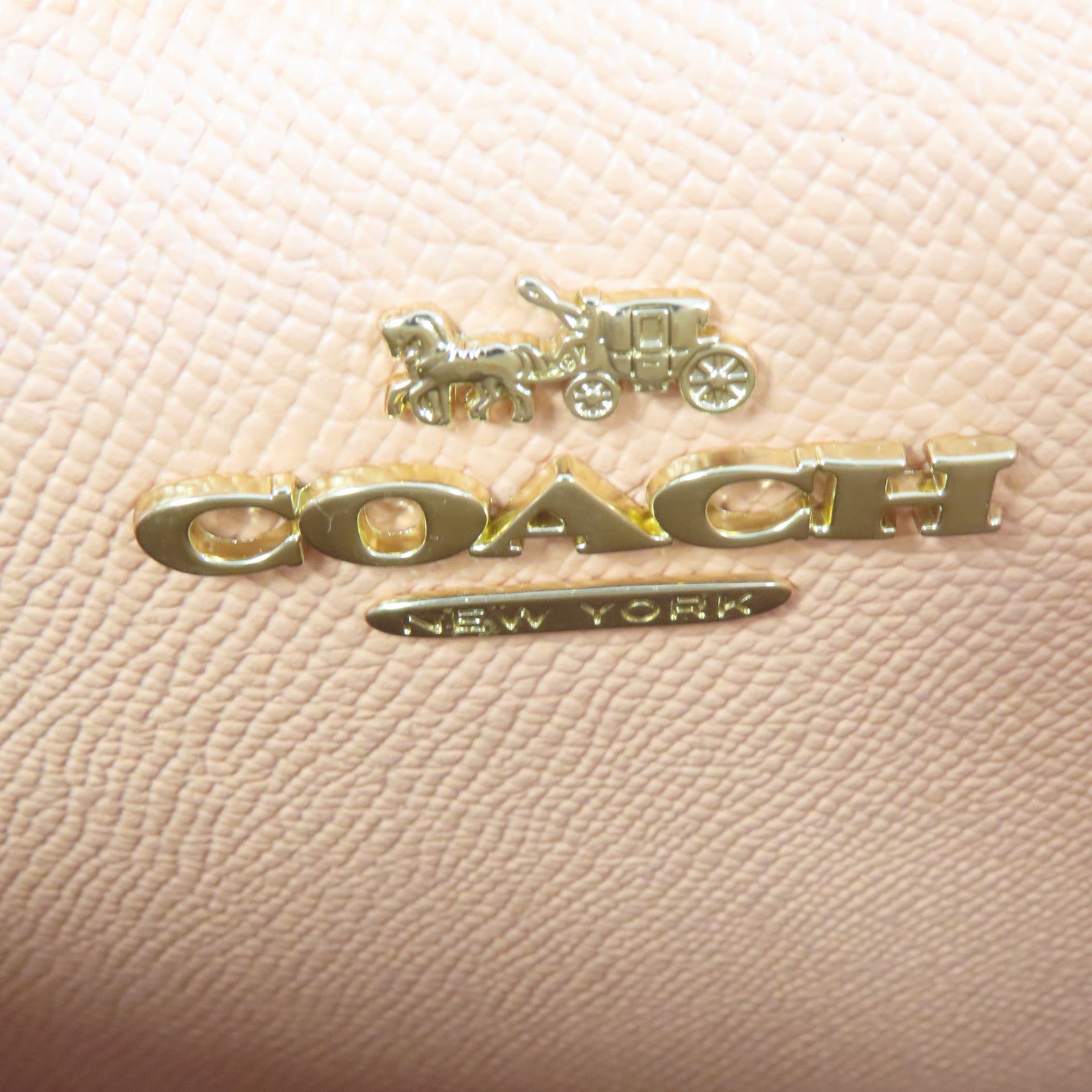 COACH 【激減優惠】塗層帆布Town Bucket Small金扣手挽肩背兩用袋米色/淺啡色
