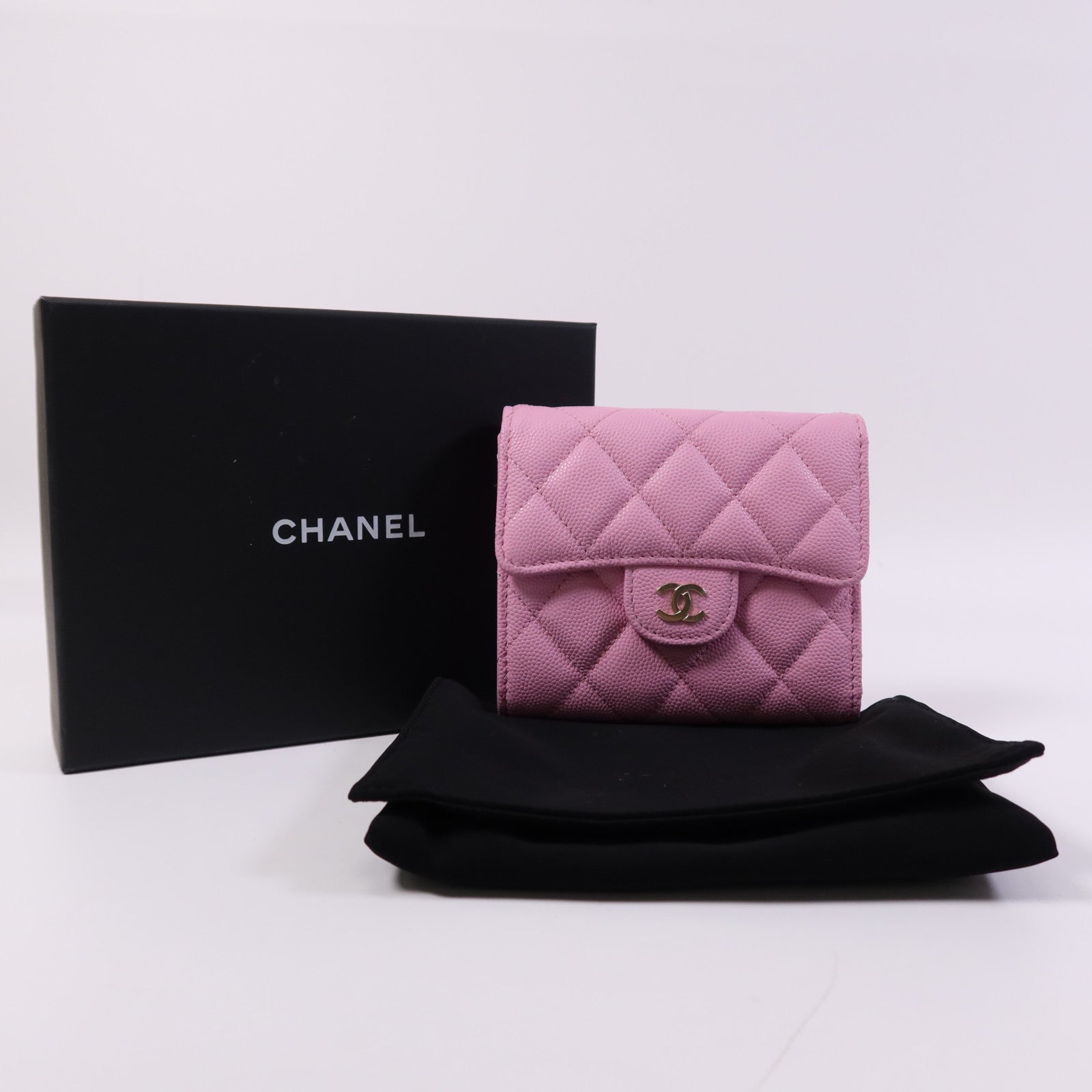 CHANEL 牛皮皮革Classic Small Flap Wallet金扣錢包