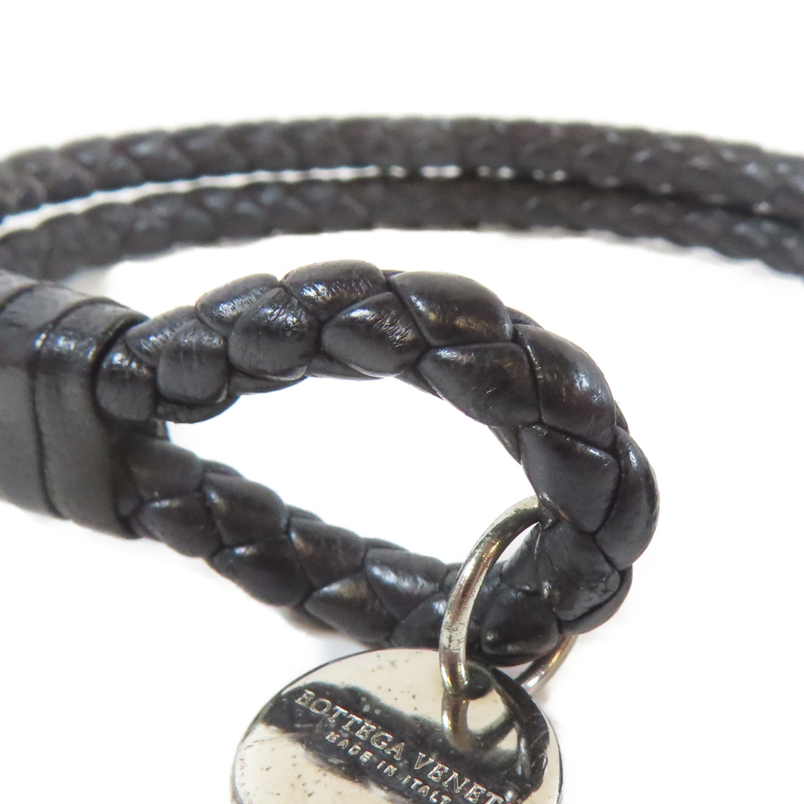 BOTTEGA VENETA 羊皮皮革Bracelet手鐲黑色#16.5cm