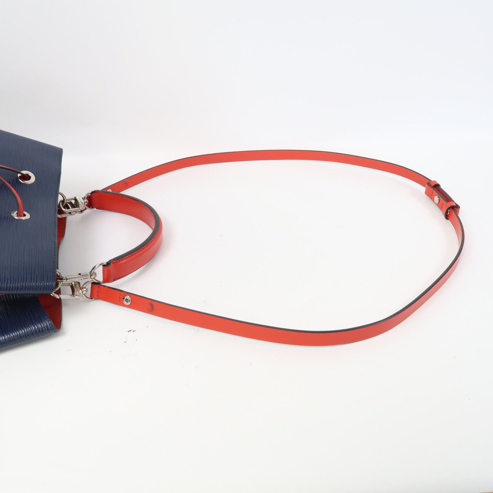 LOUIS VUITTON Epi NeoNoe MM銀扣手挽肩背兩用袋手挽肩背兩用袋藍色/紅色