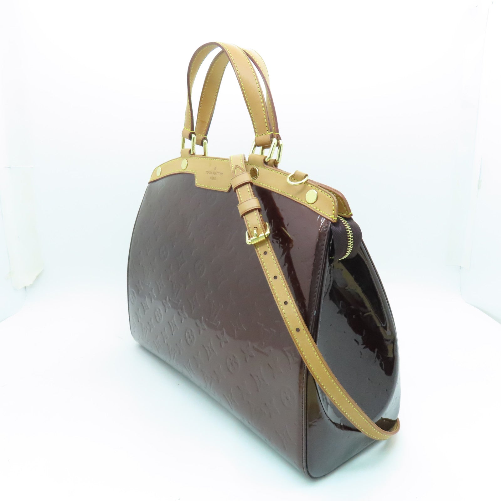 LOUIS VUITTON 【清倉大減價】Vernis Brea GM金扣手挽肩背兩用袋深啡色