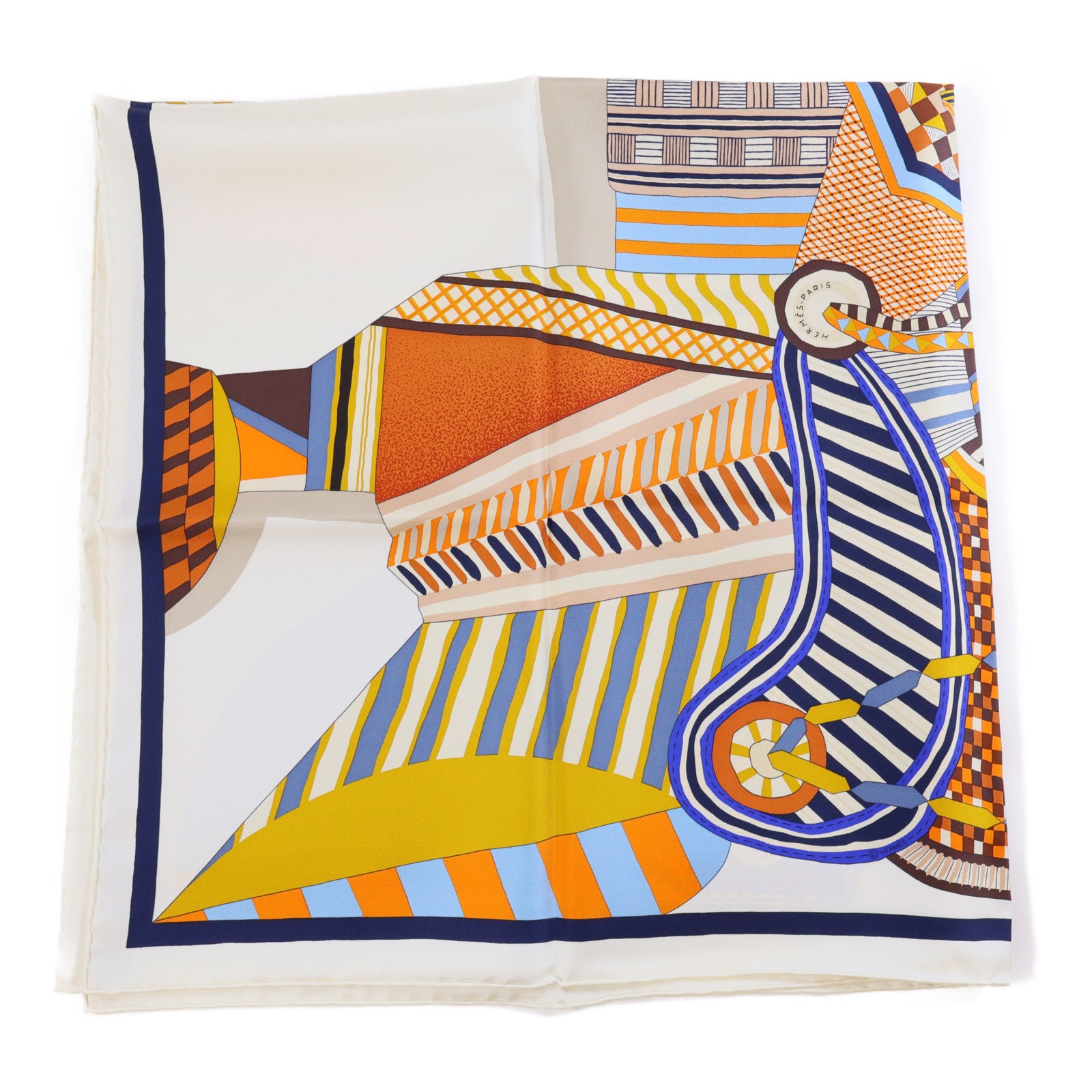 HERMES 絲質Scarf絲巾彩色