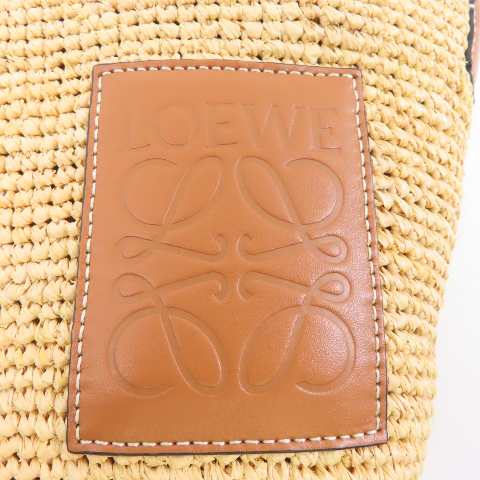 LOEWE 酒椰Shoulder Bag金扣肩背袋黃色/啡色